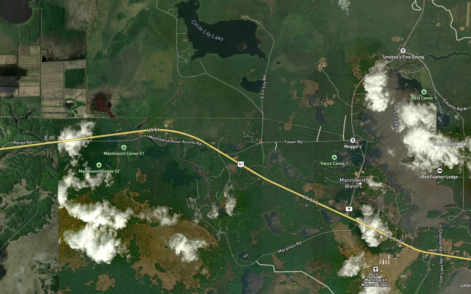 Satellite map of the Dog Lake