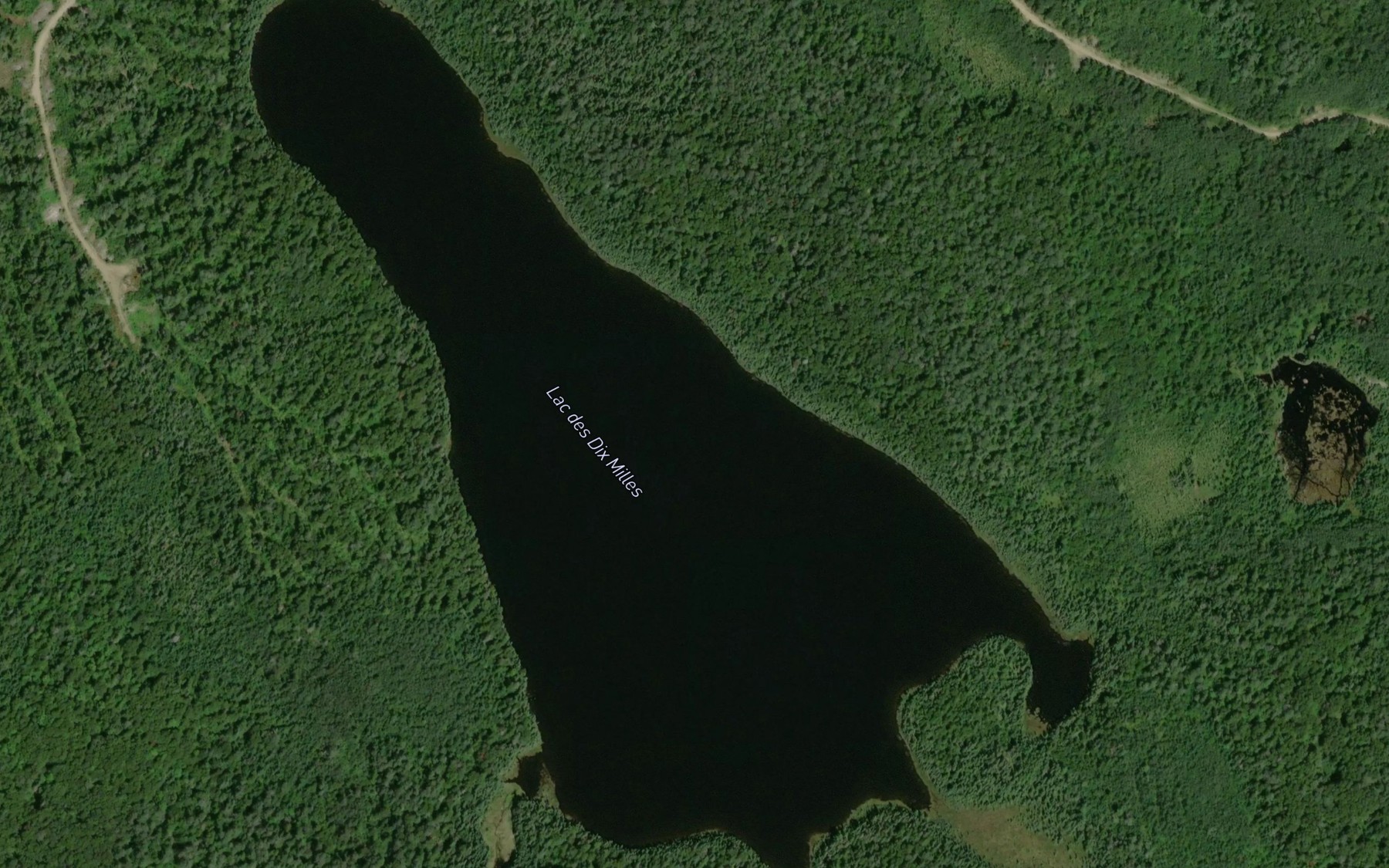 Satellite map of the Lac des Dix Milles