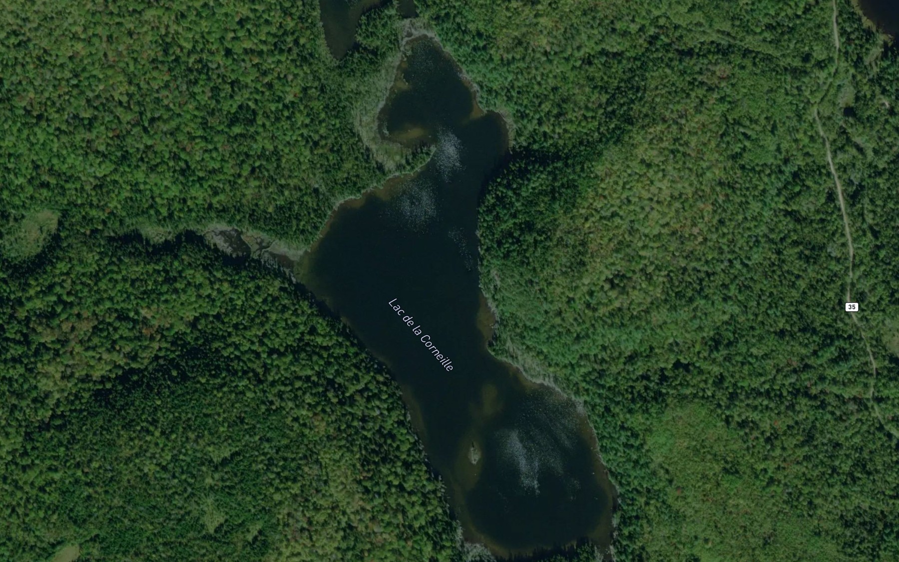 Satellite map of the Lac de la Corneille