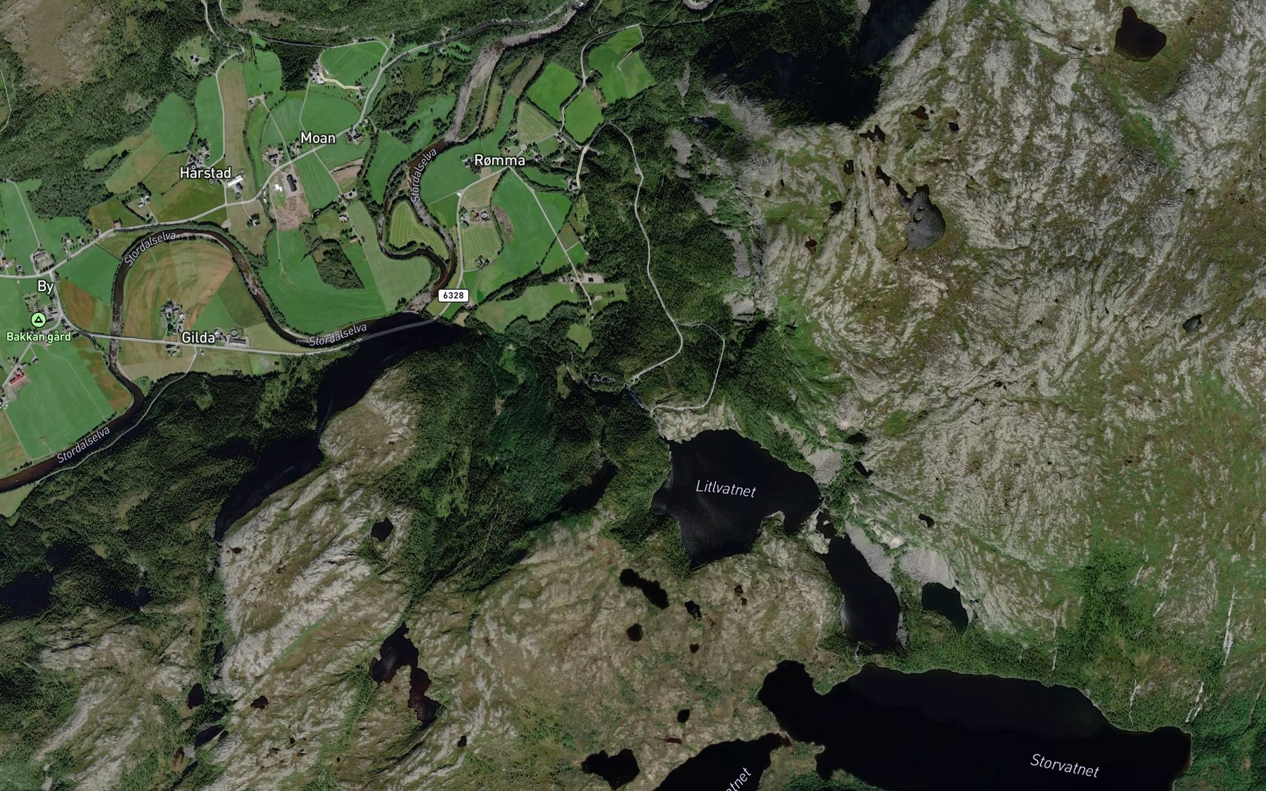 Satellite map of the Rommesfossen