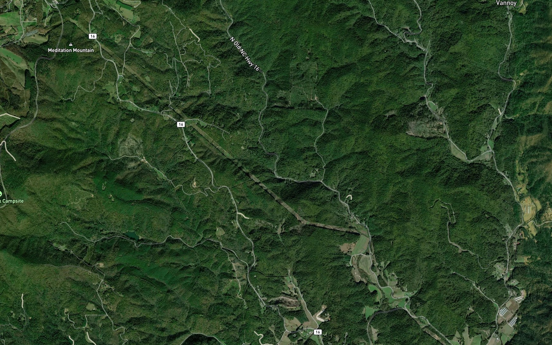 Satellite map of the Dogwood Branch