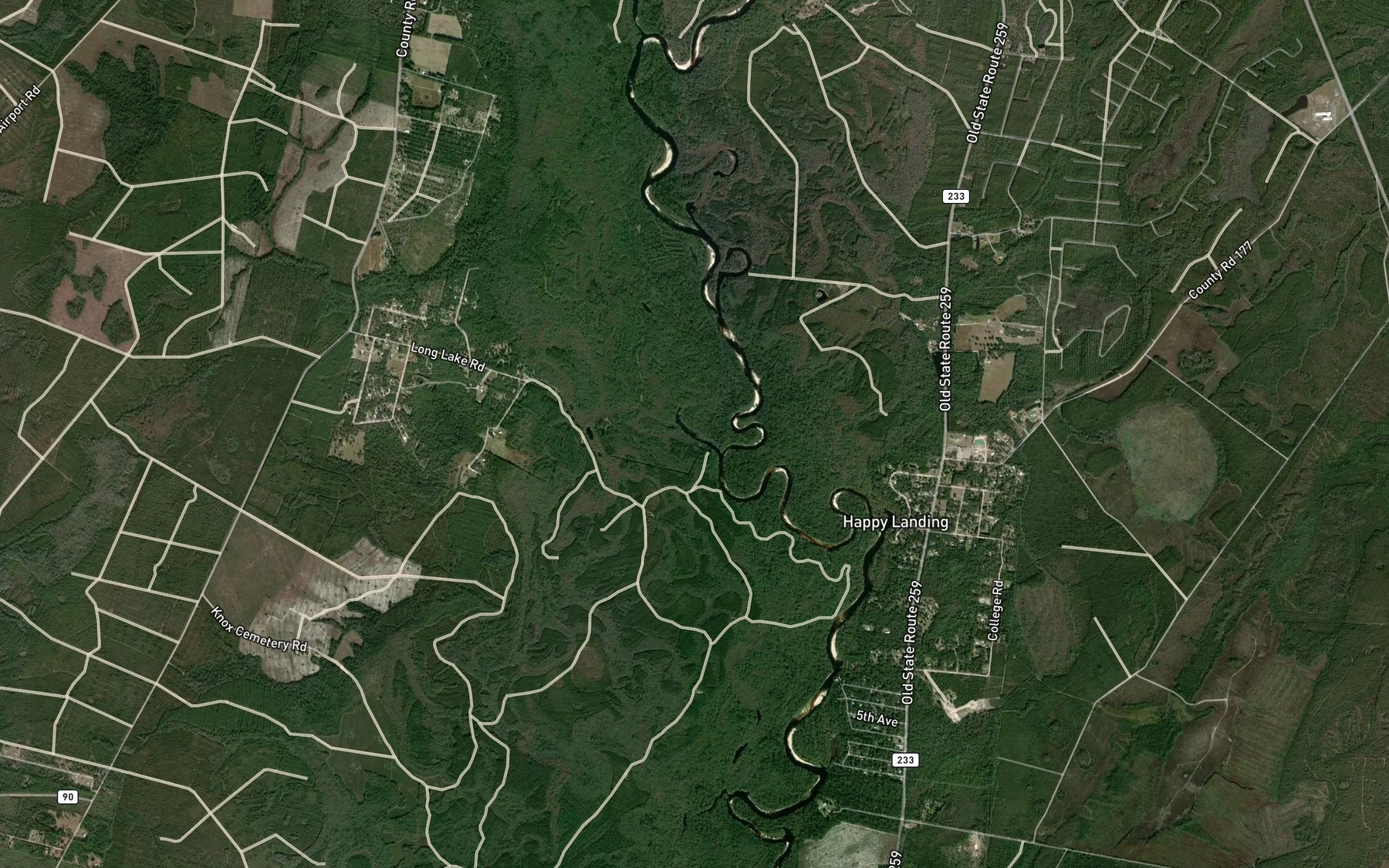 Satellite map of the Long Lake