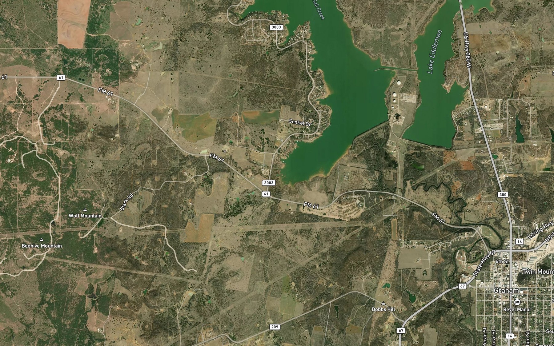 Satellite map of the Mule Pen Branch