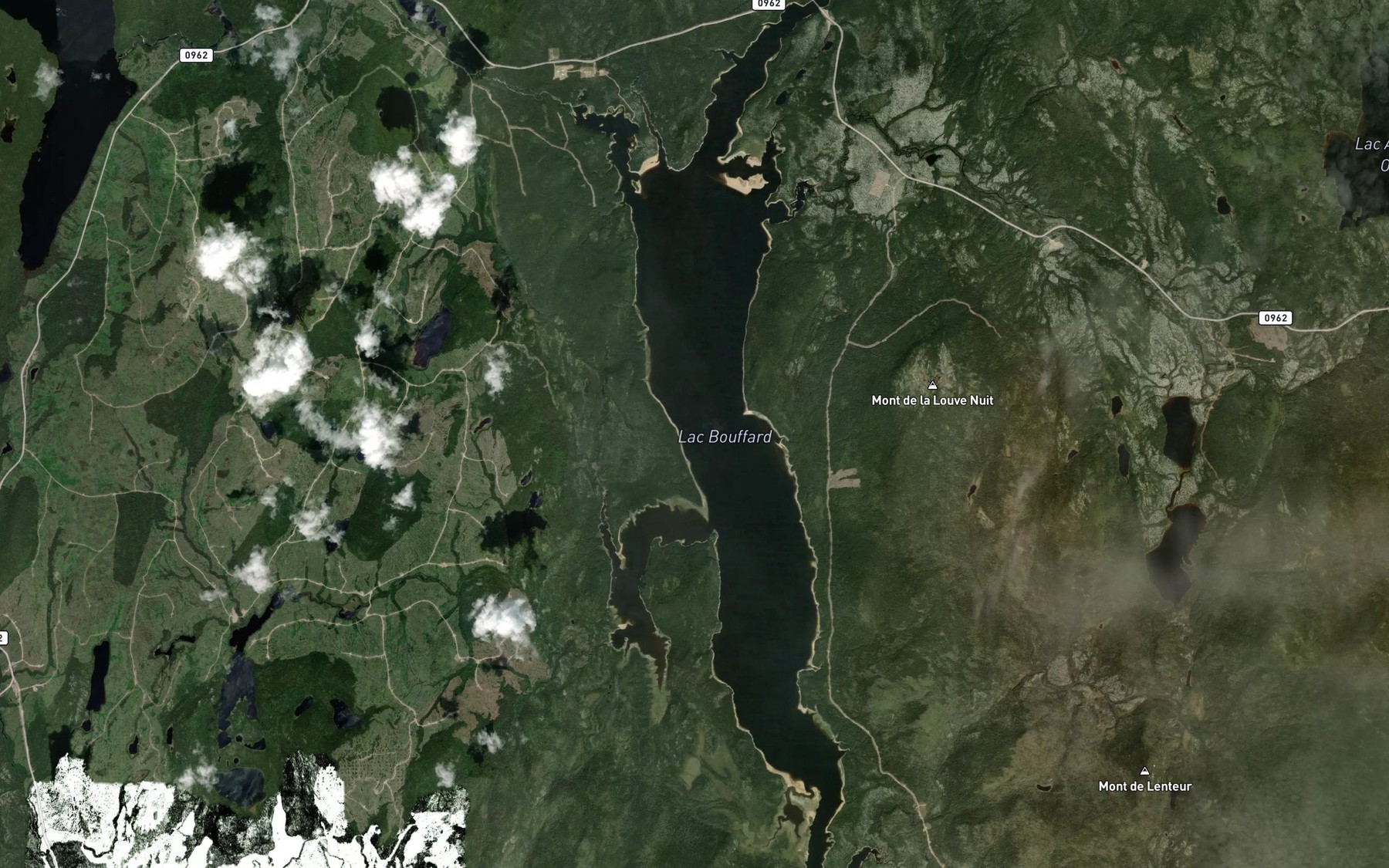 Satellite map of the Lac Bouffard