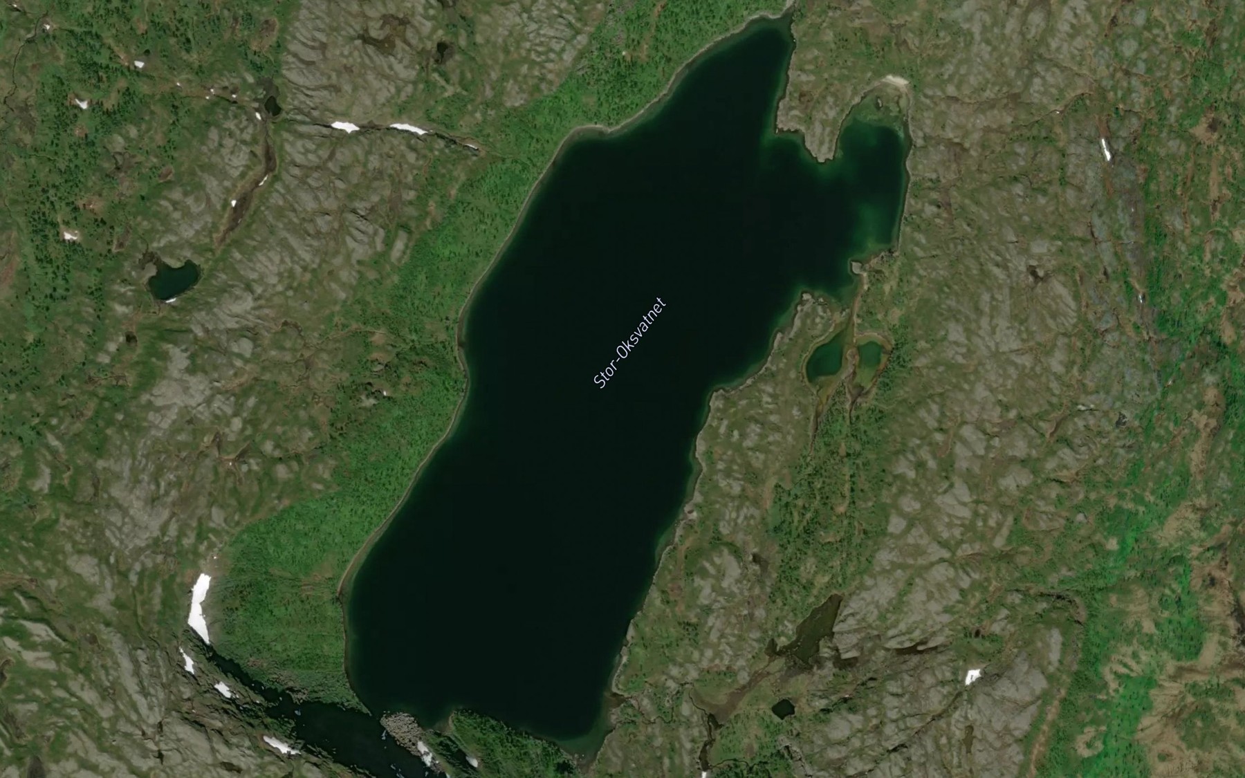 Satellite map of the Stor-Oksvatnet