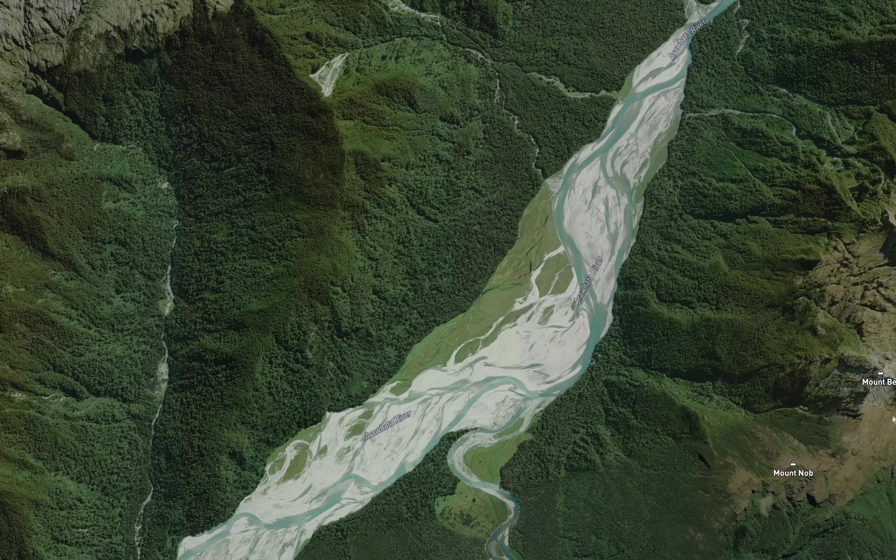 Satellite map of the Arawhata River