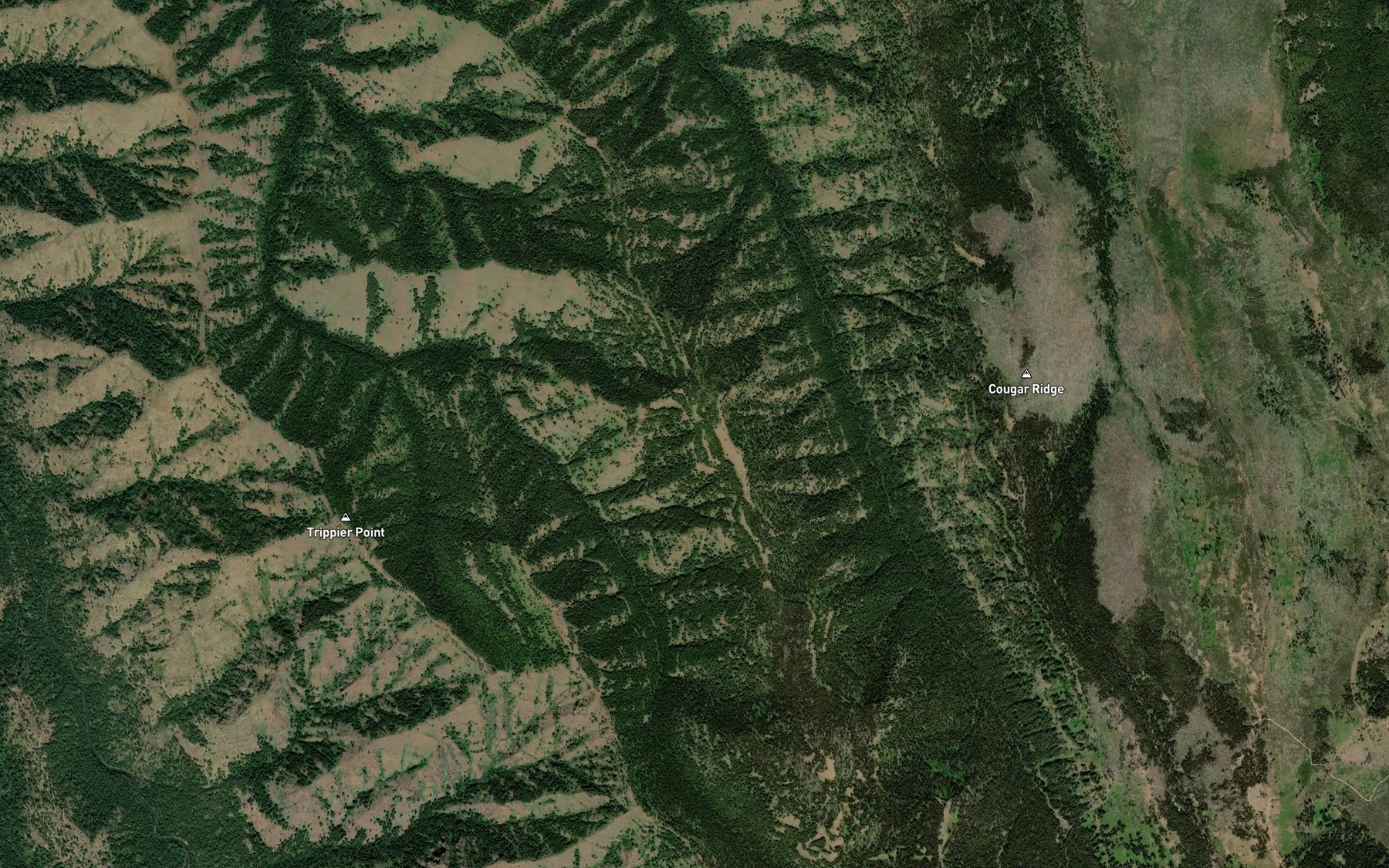 Satellite map of the Hideaway Spring