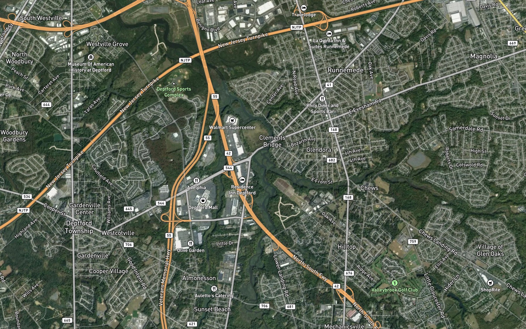 Satellite map of the North Branch Big Timber Creek