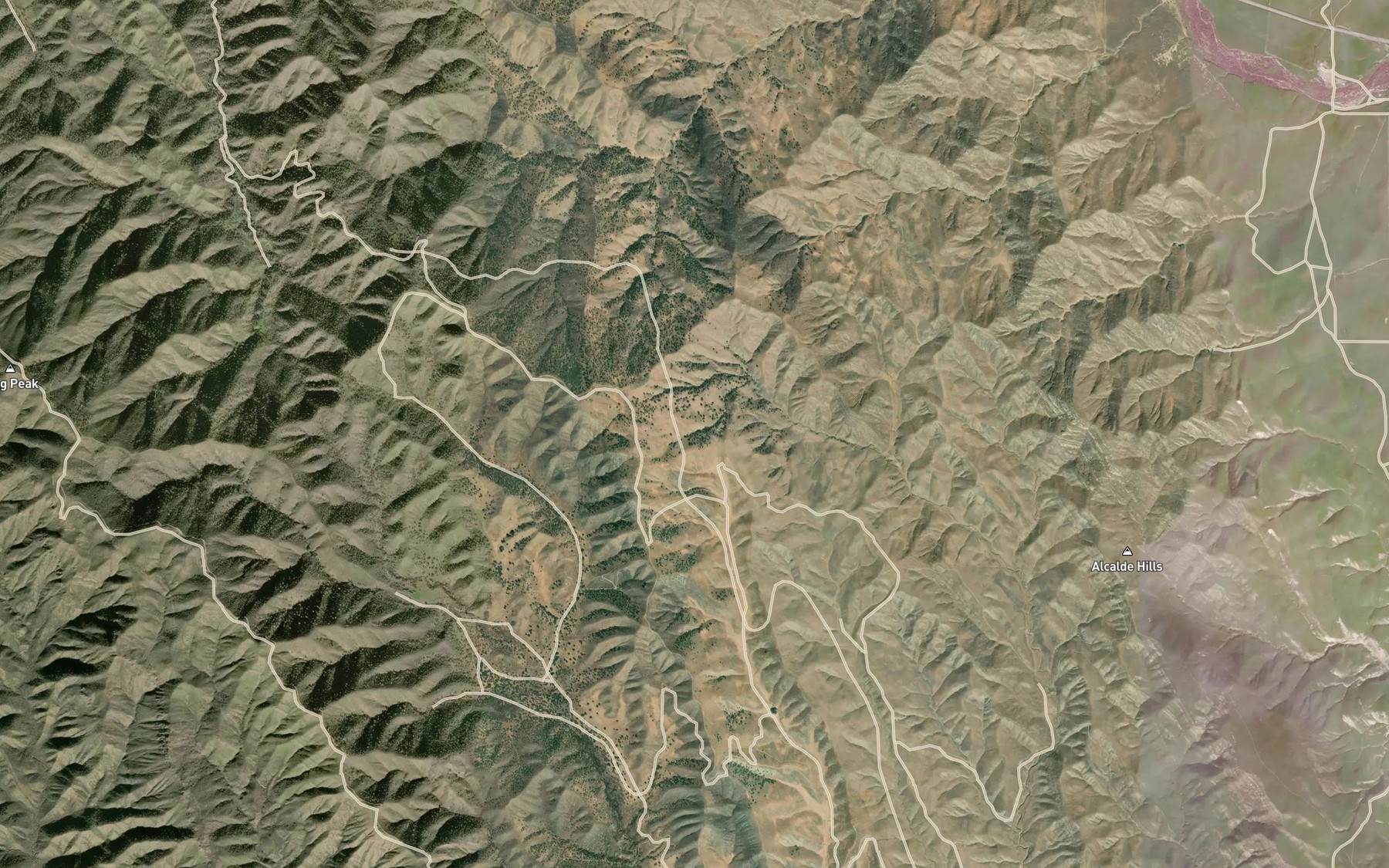 Satellite map of the Mustang Spring