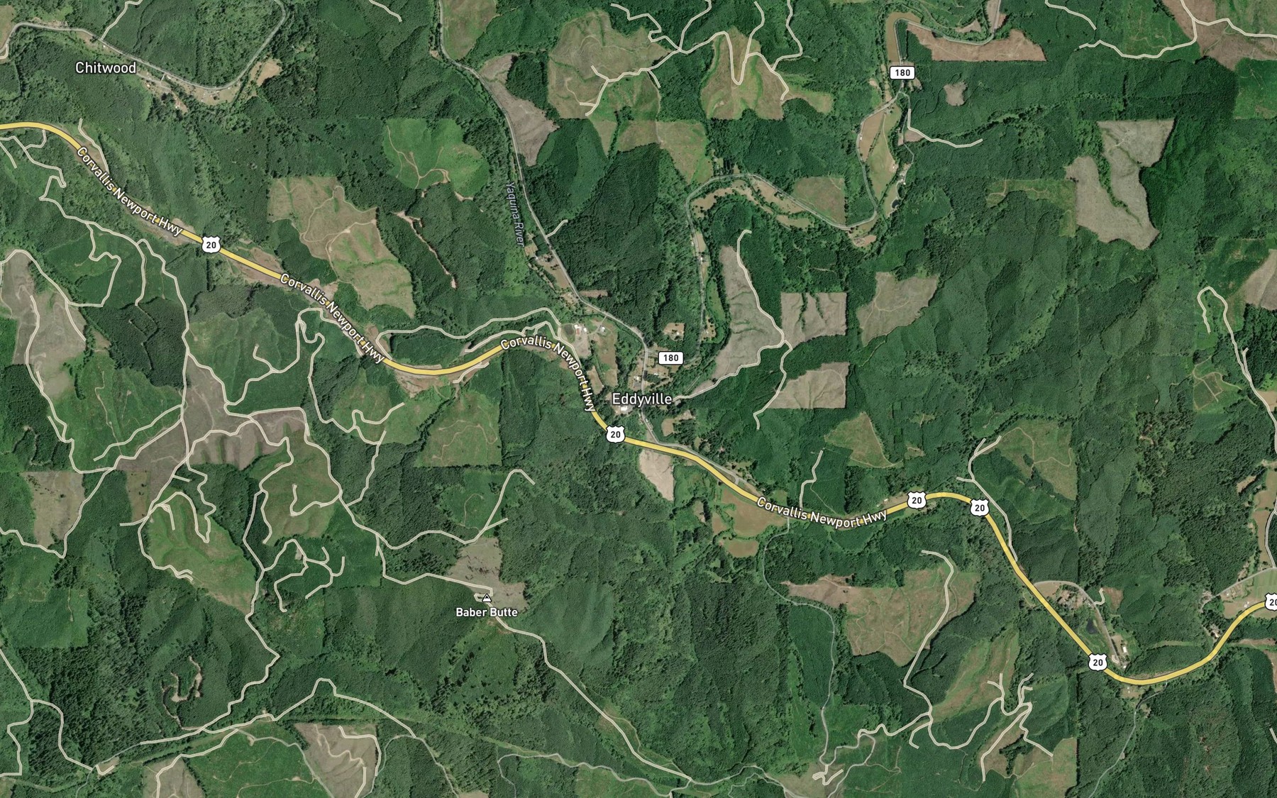 Satellite map of the Little Elk Creek