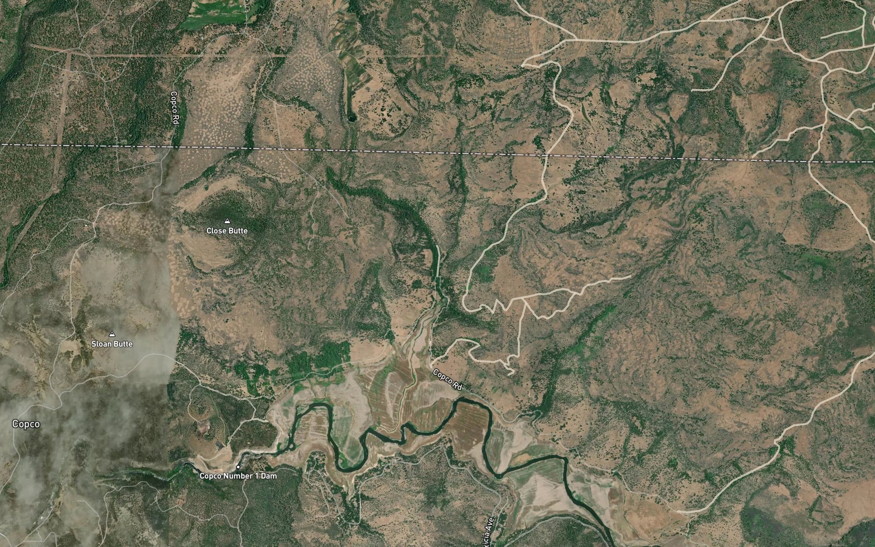 Satellite map of the Beaver Creek