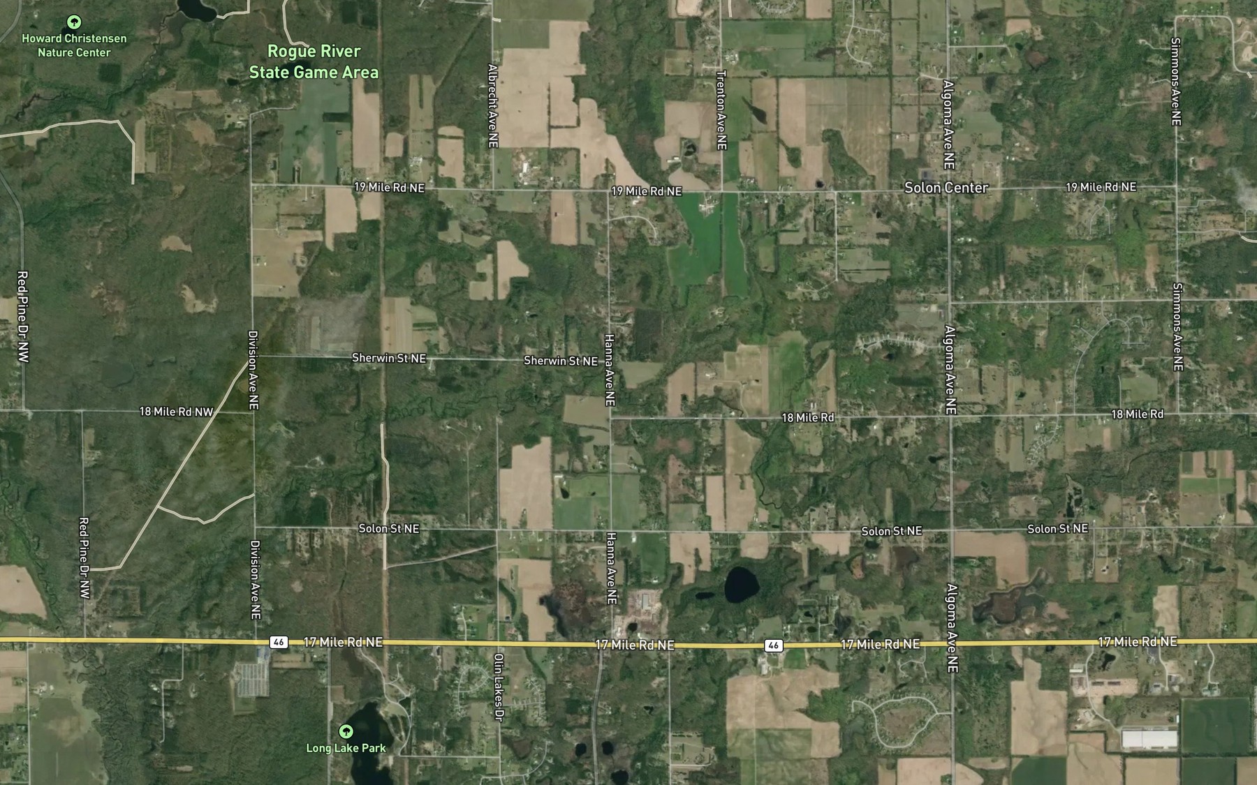 Satellite map of the Forest Creek