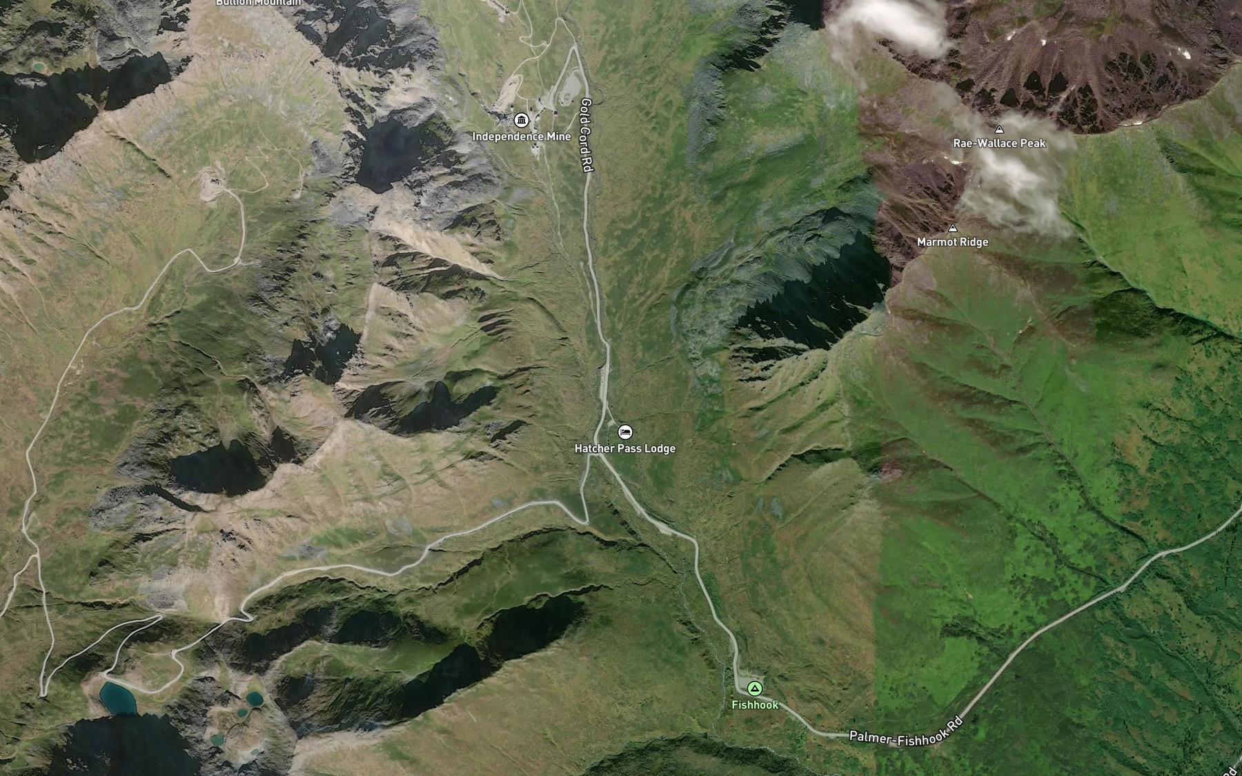 Satellite map of the East Fork Fishhook Creek