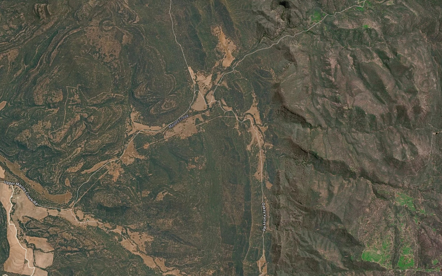 Satellite map of the Oakey Creek