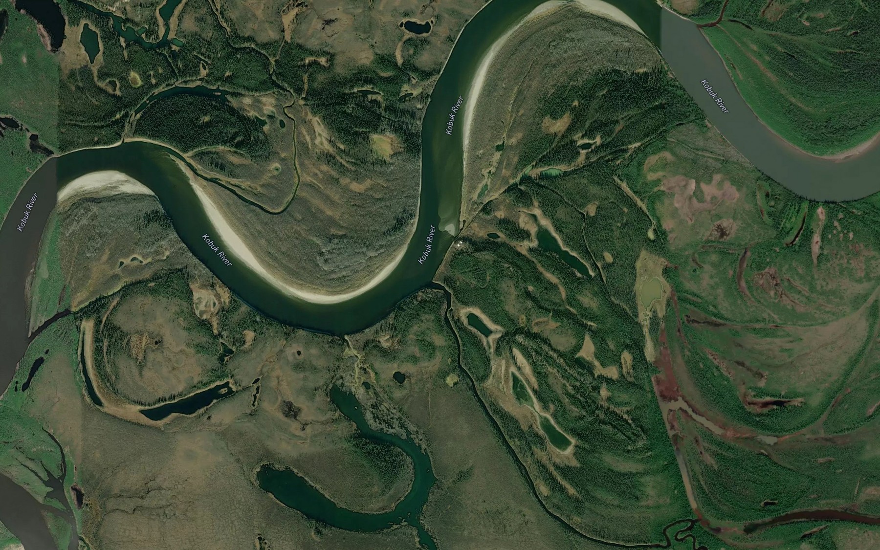 Satellite map of the Kuikcherk River