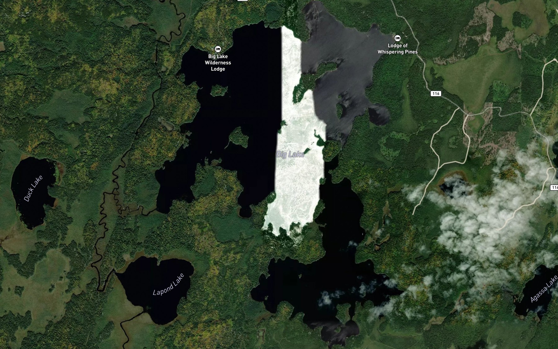 Satellite map of the Big Lake