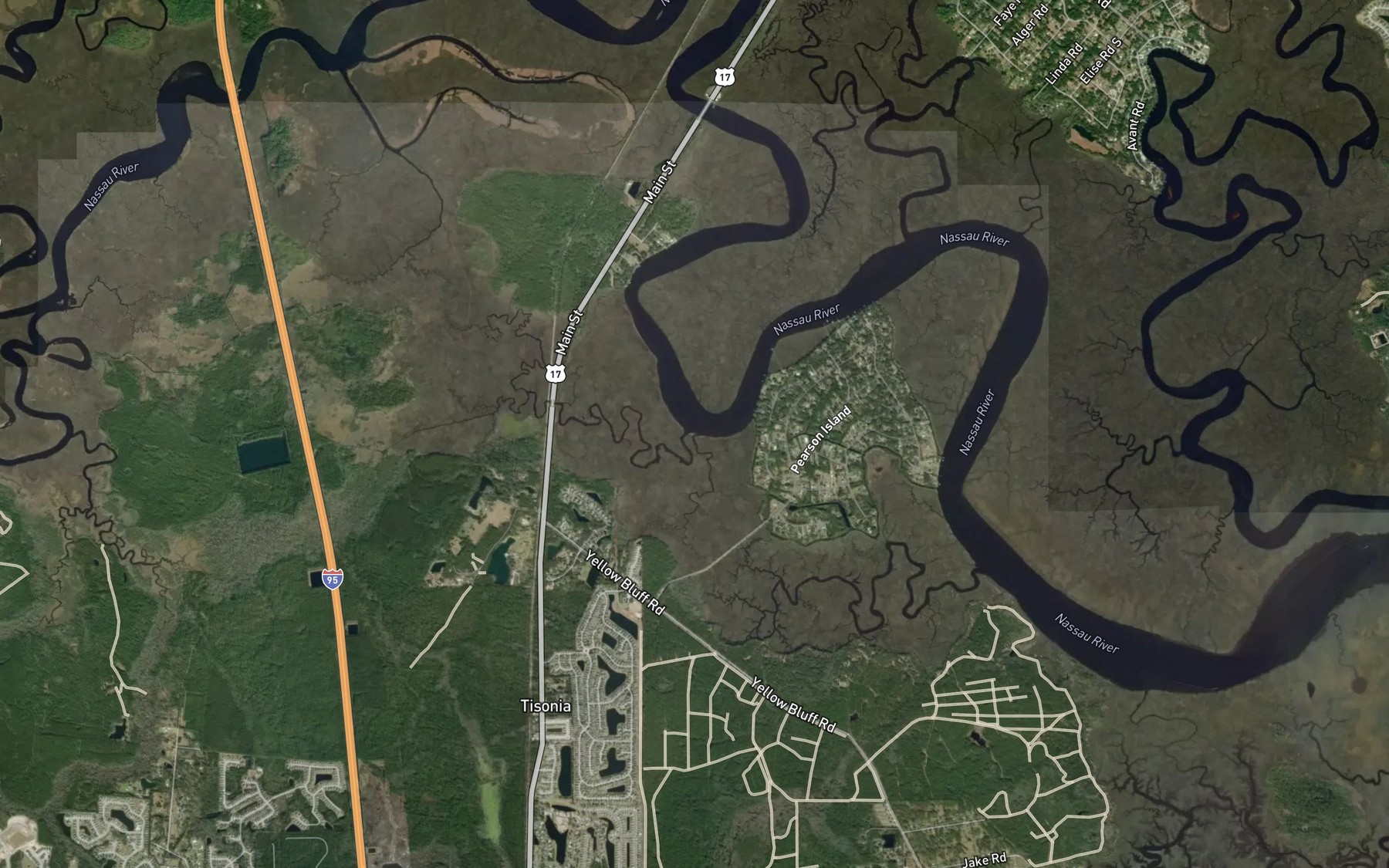 Satellite map of the Inconstantion Creek