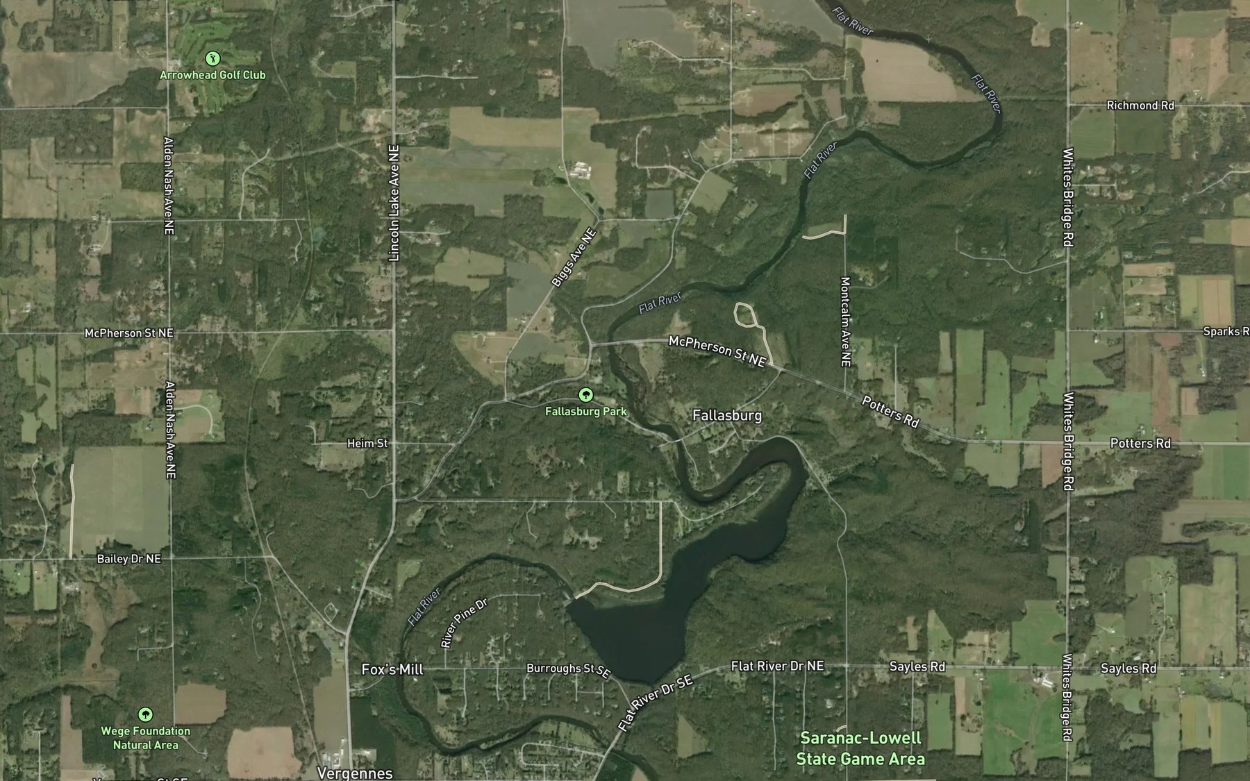 Satellite map of the Page Creek