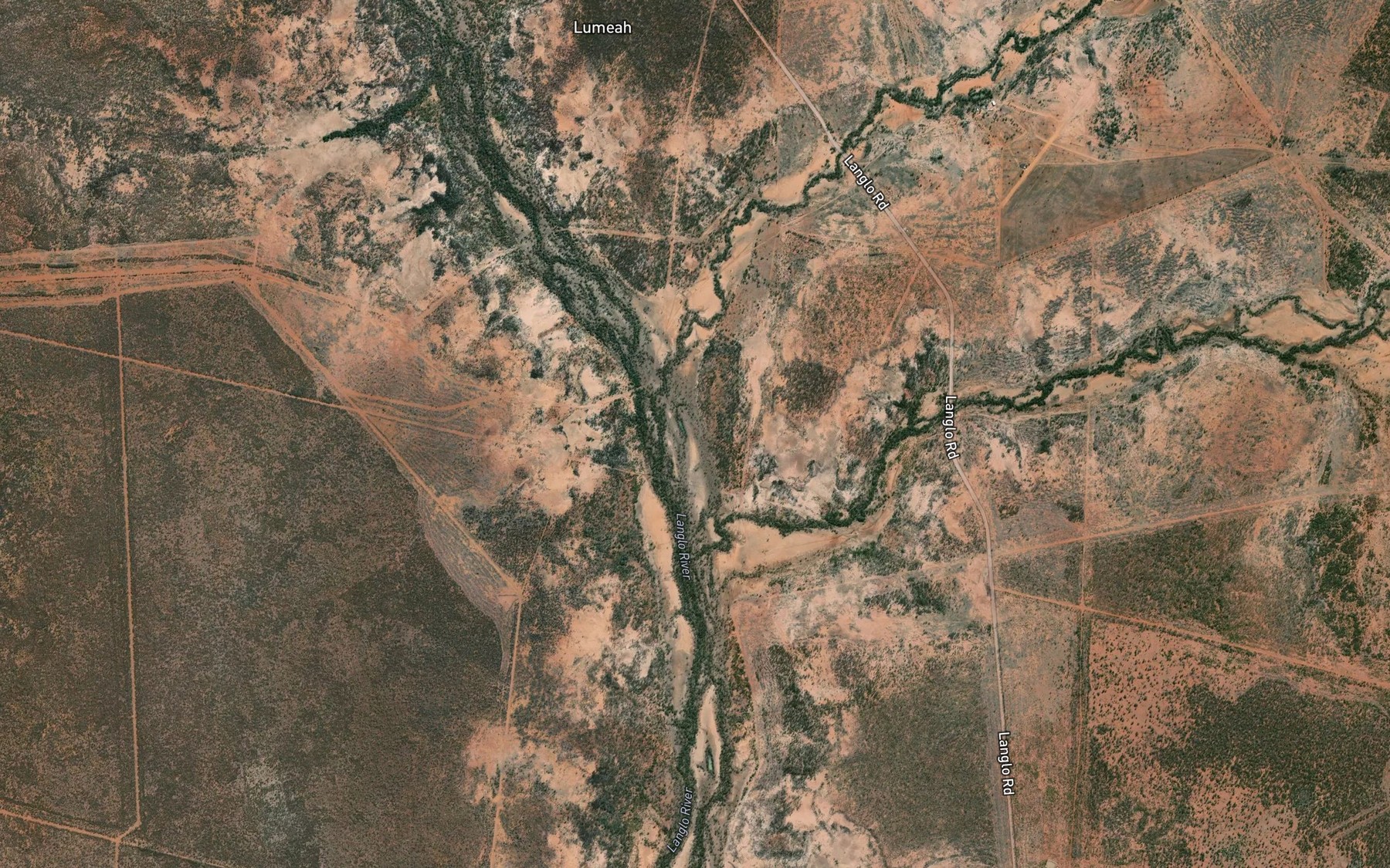 Satellite map of the Serpentine Creek