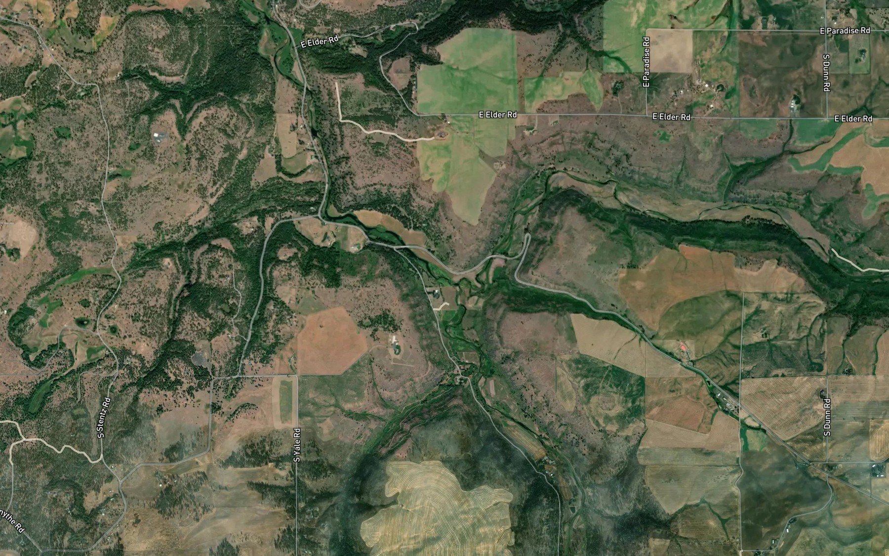 Satellite map of the Rock Creek