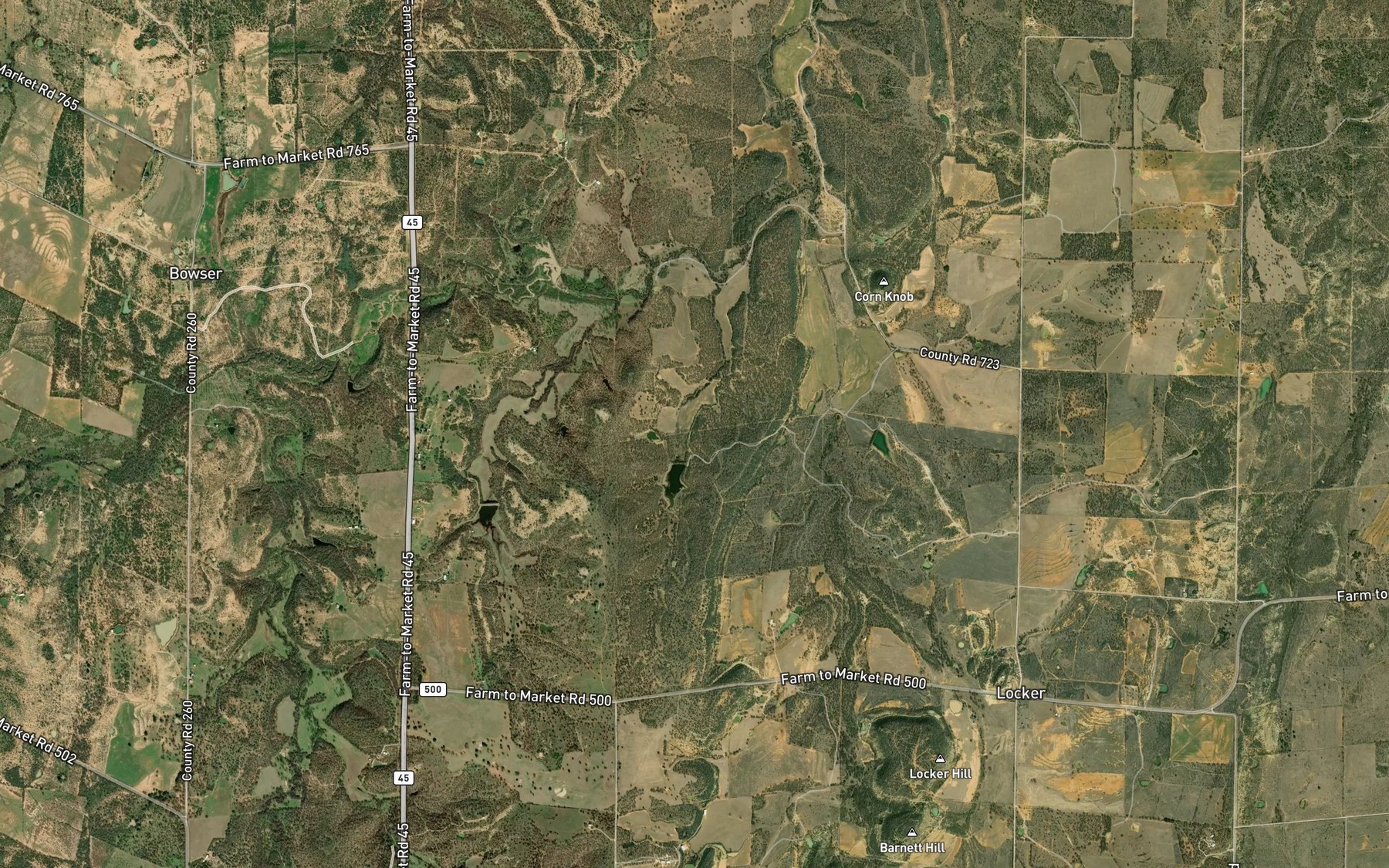 Satellite map of the Sofge-Bates Lake Number 1