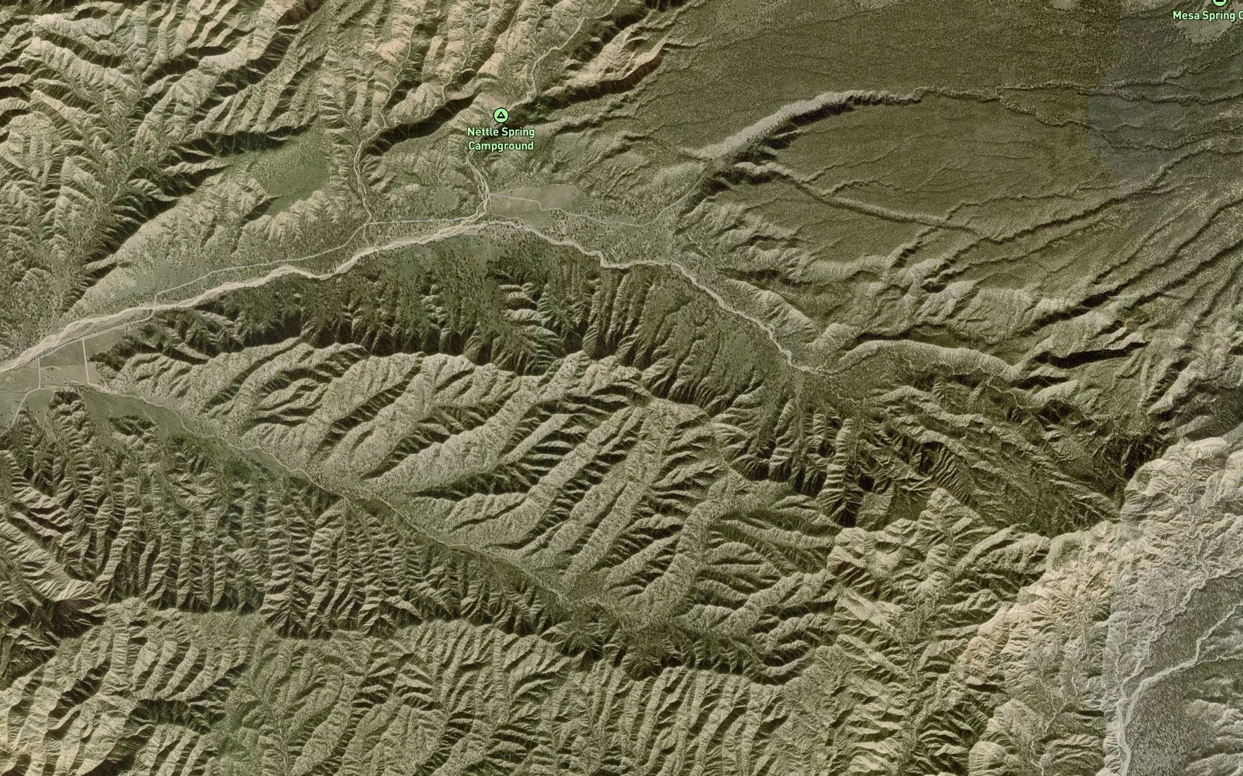 Satellite map of the Mystery Spring