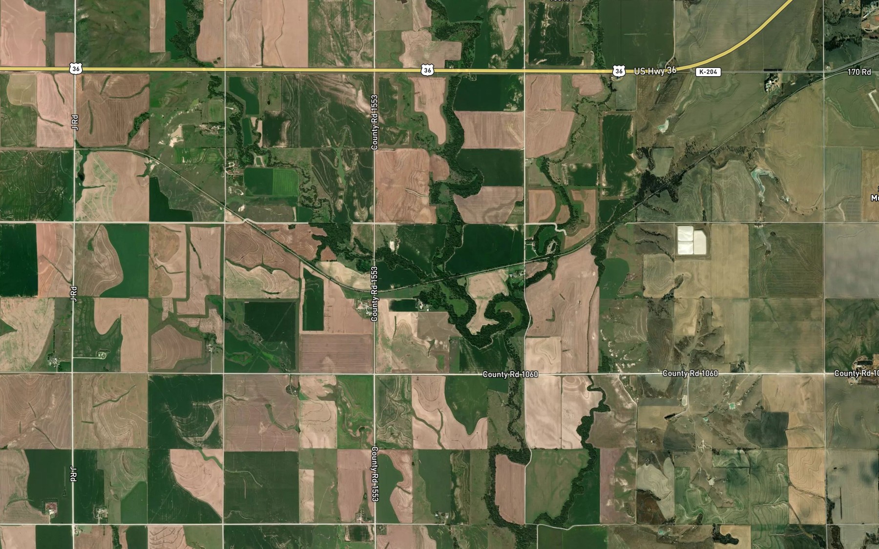 Satellite map of the Middle Beaver Creek
