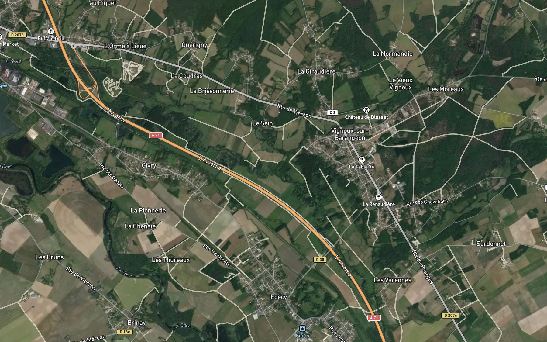 Satellite map of the Barangeon