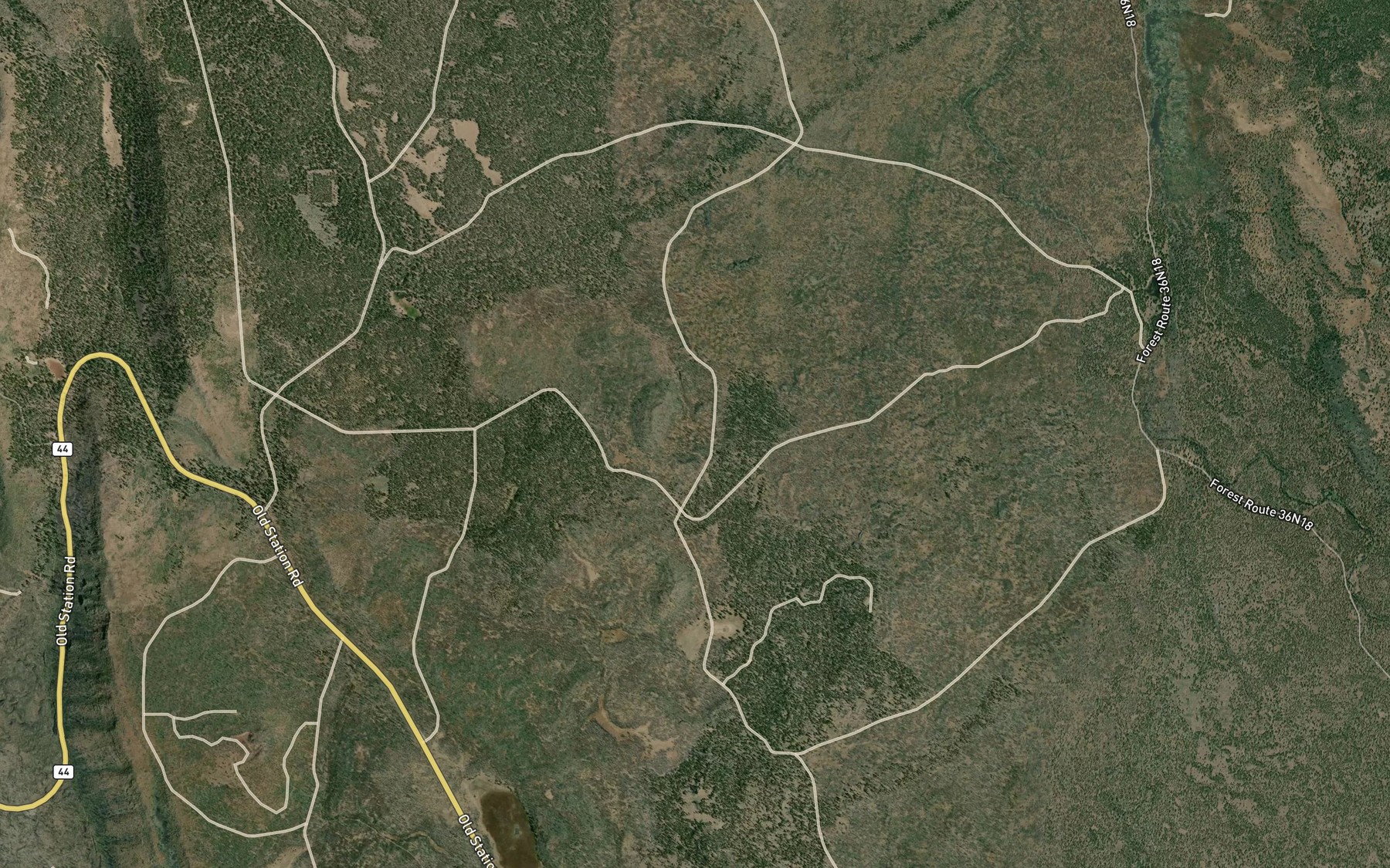 Satellite map of the Hole in Ground Spring