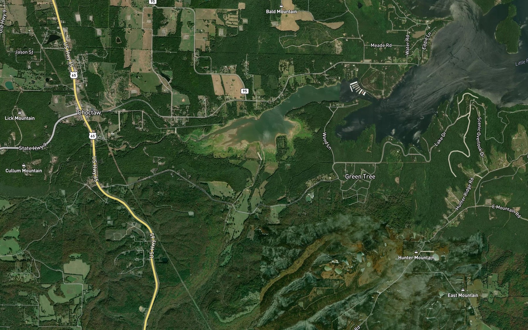 Satellite map of the Cove Creek