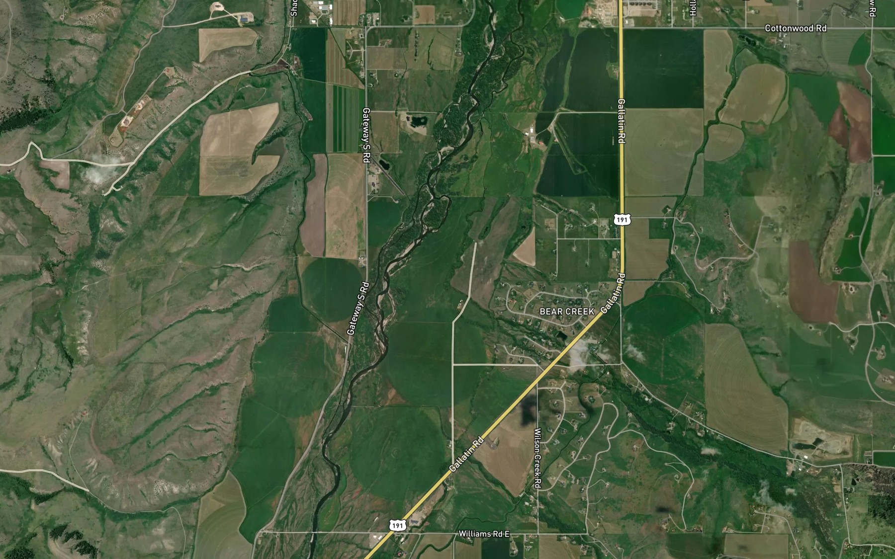 Satellite map of the Big Bear Creek
