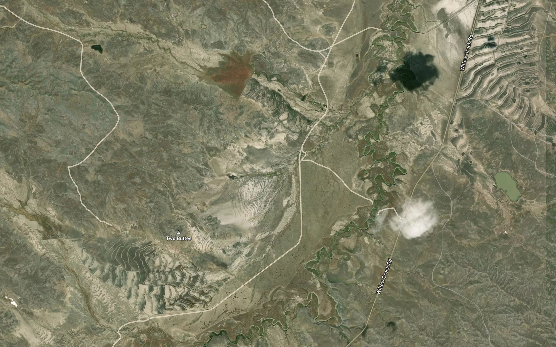 Satellite map of the Old Dog Creek Reservoir