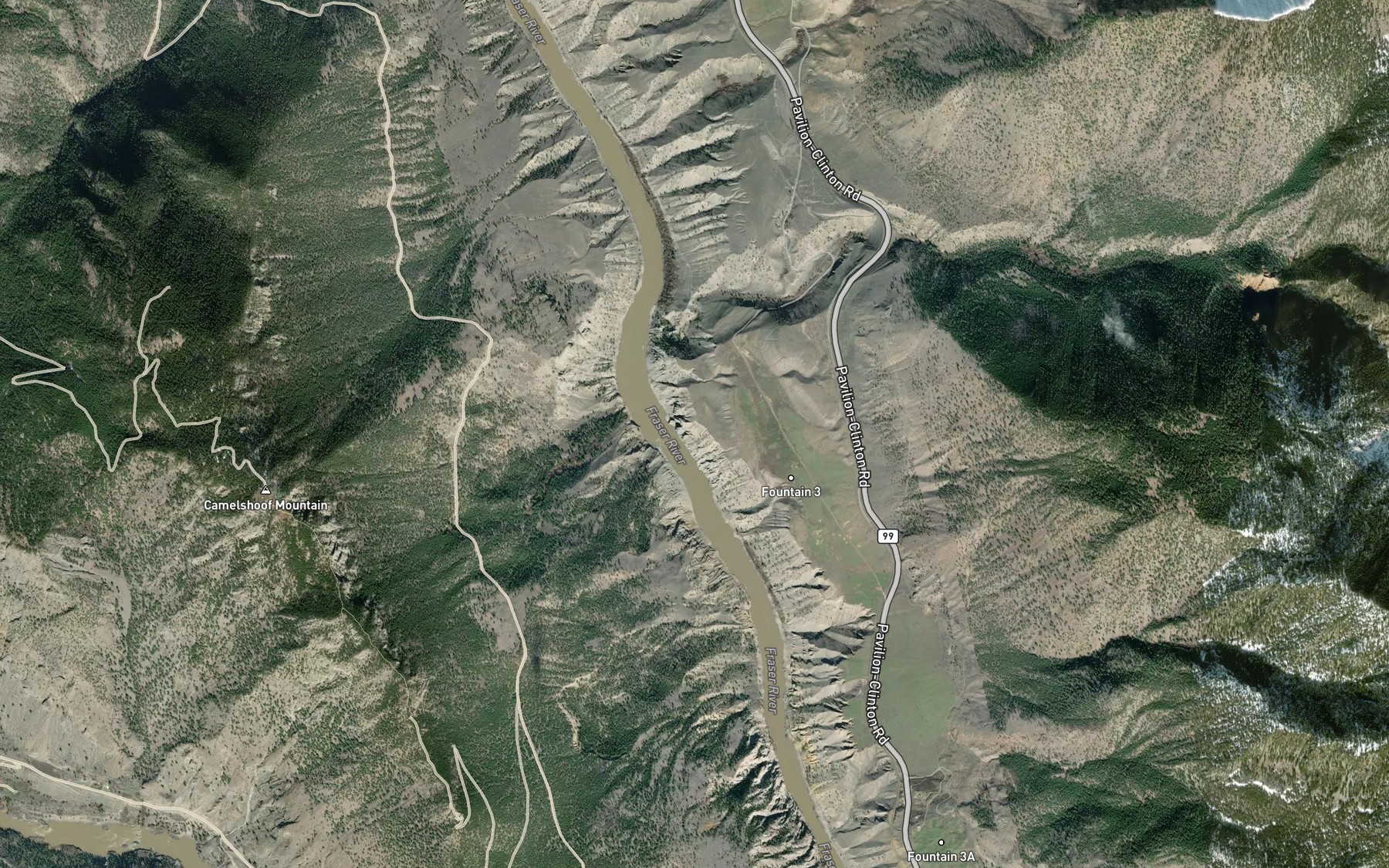 Satellite map of the Sallus Creek