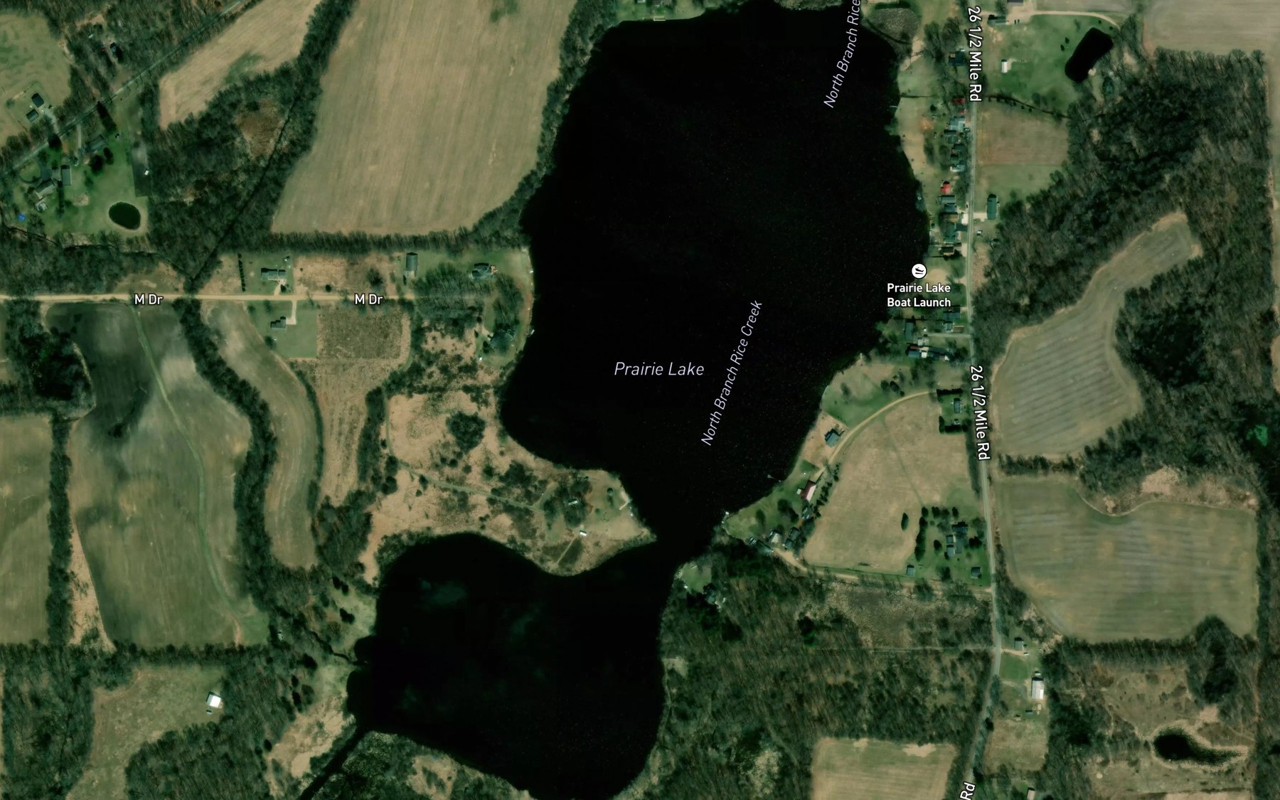 Satellite map of the Prairie Lake