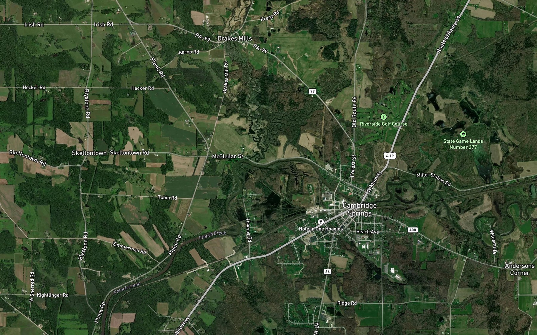 Satellite map of the Spa Run