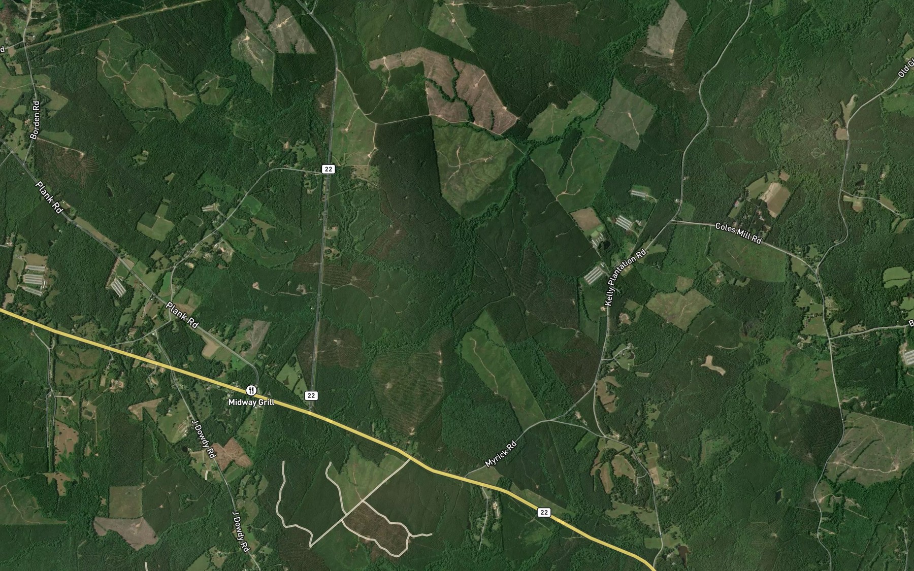 Satellite map of the Parkwood Branch