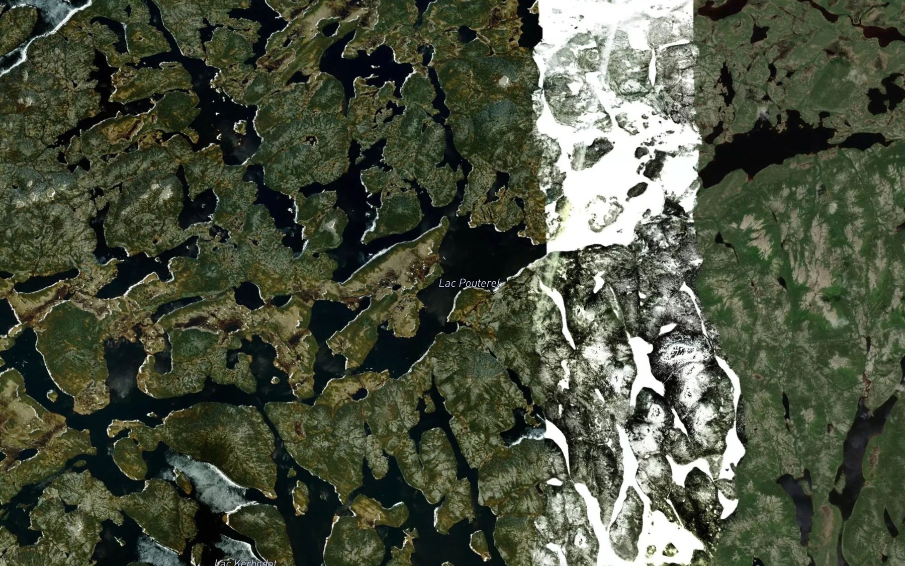 Satellite map of the Lac Pouterel