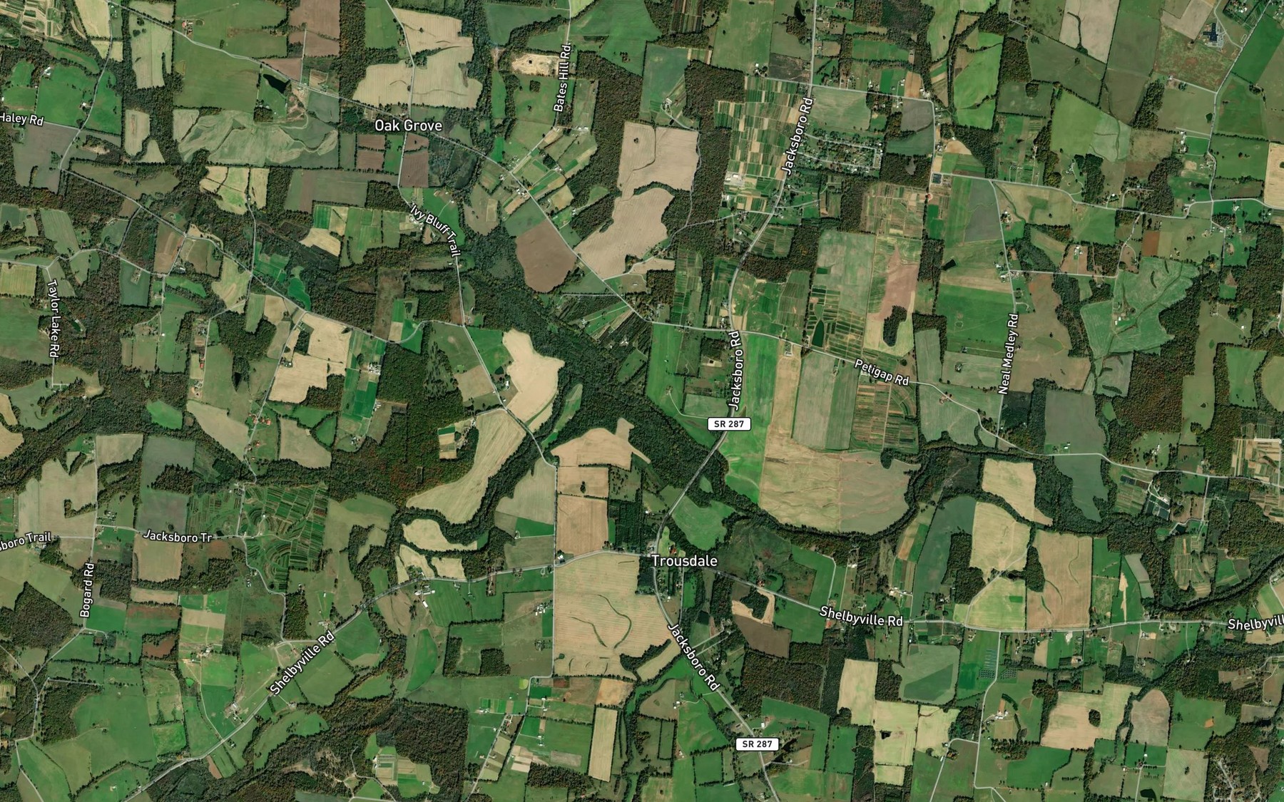 Satellite map of the North Prong Barren Fork