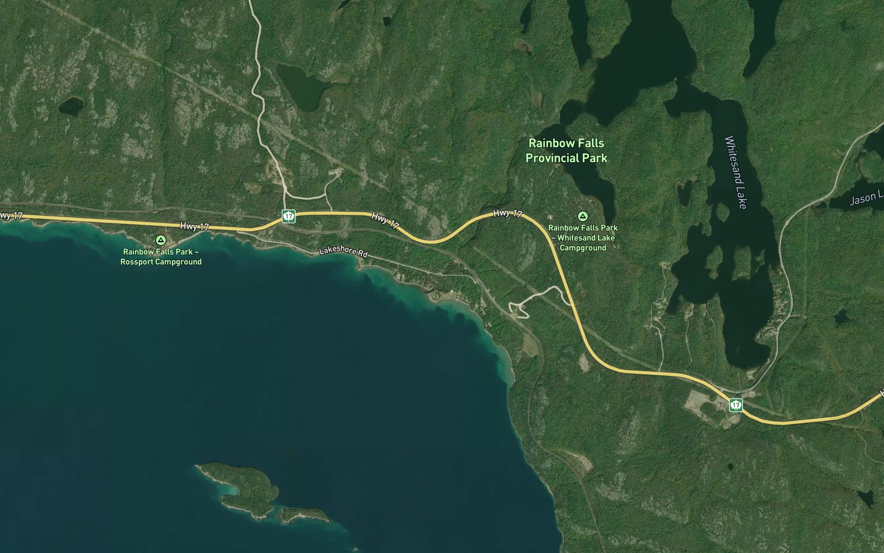 Satellite map of the Hewitson River