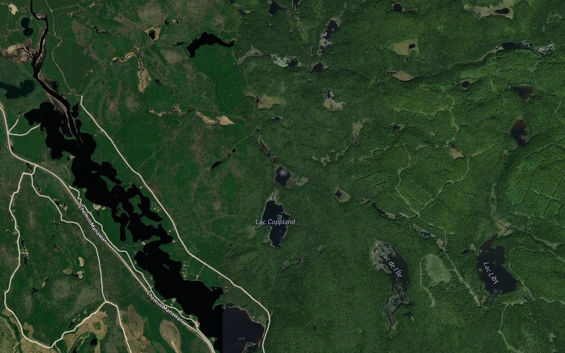Satellite map of the Lac Trudeau