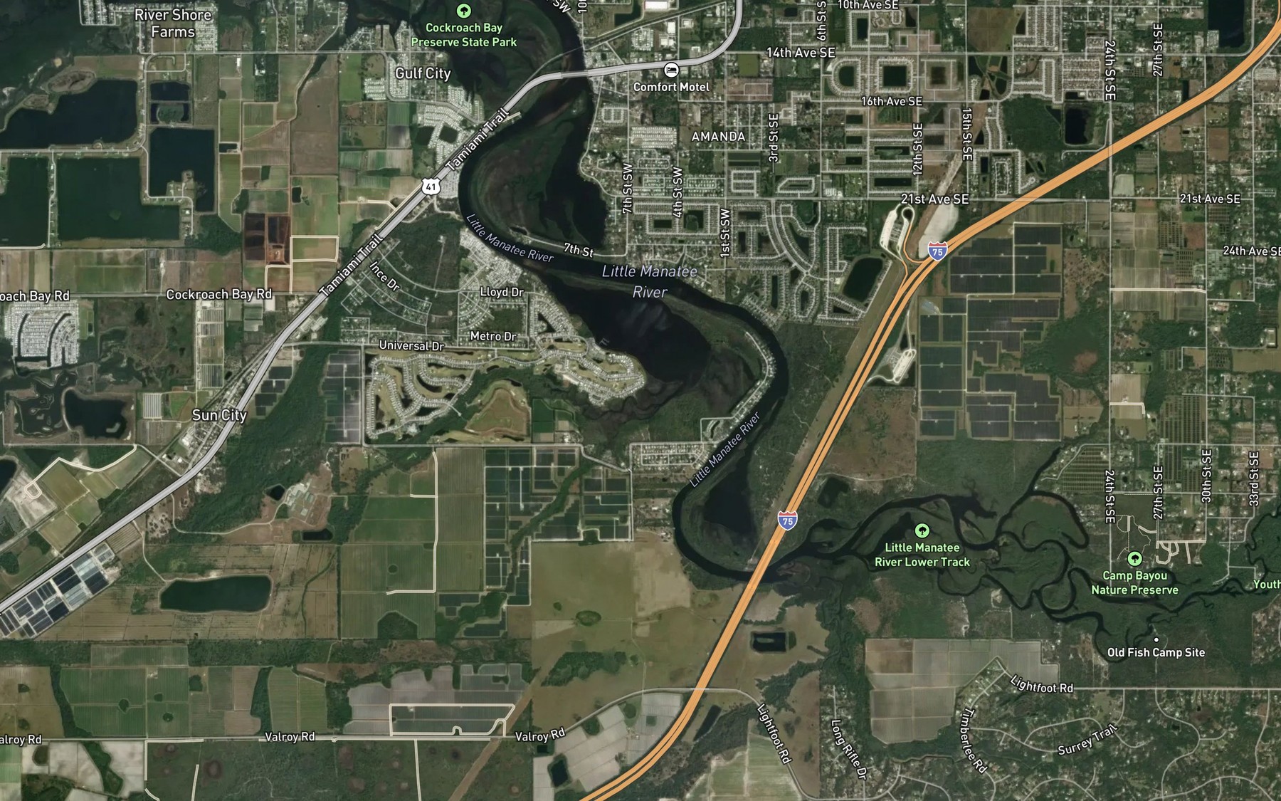Satellite map of the Wildcat Creek