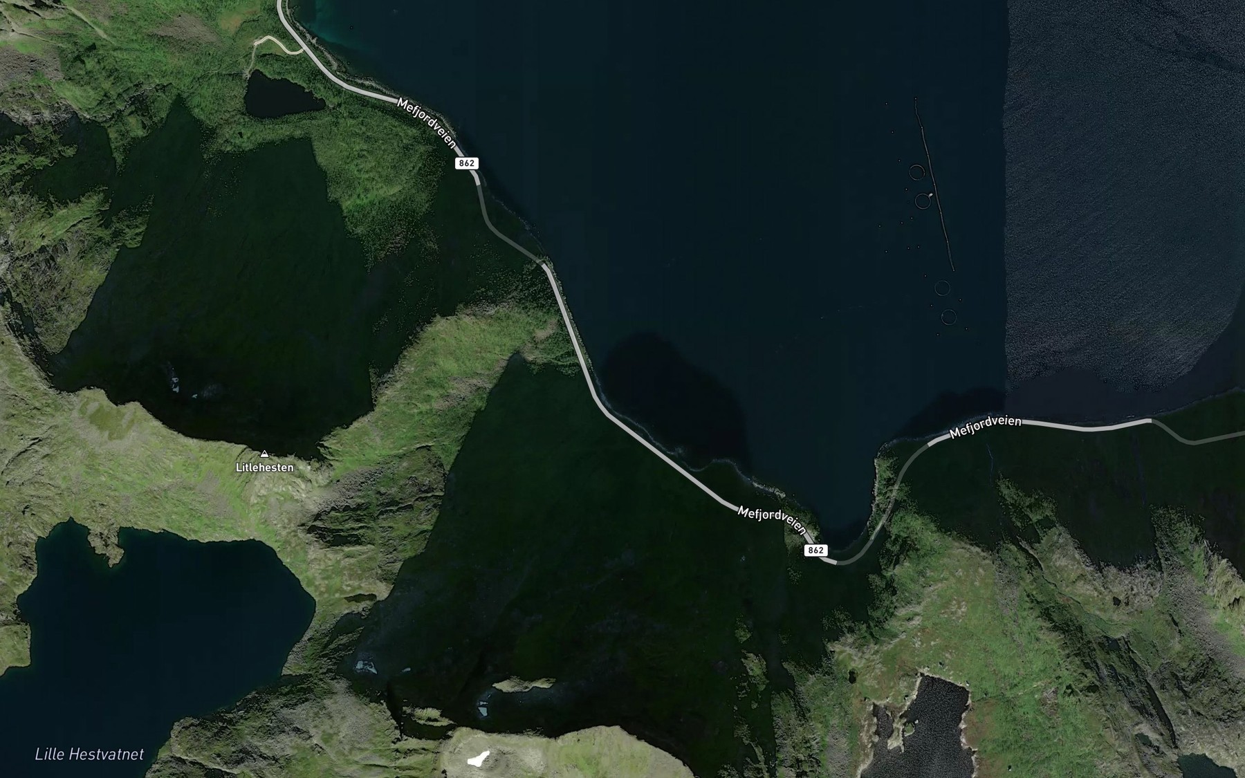 Satellite map of the Hestebukta
