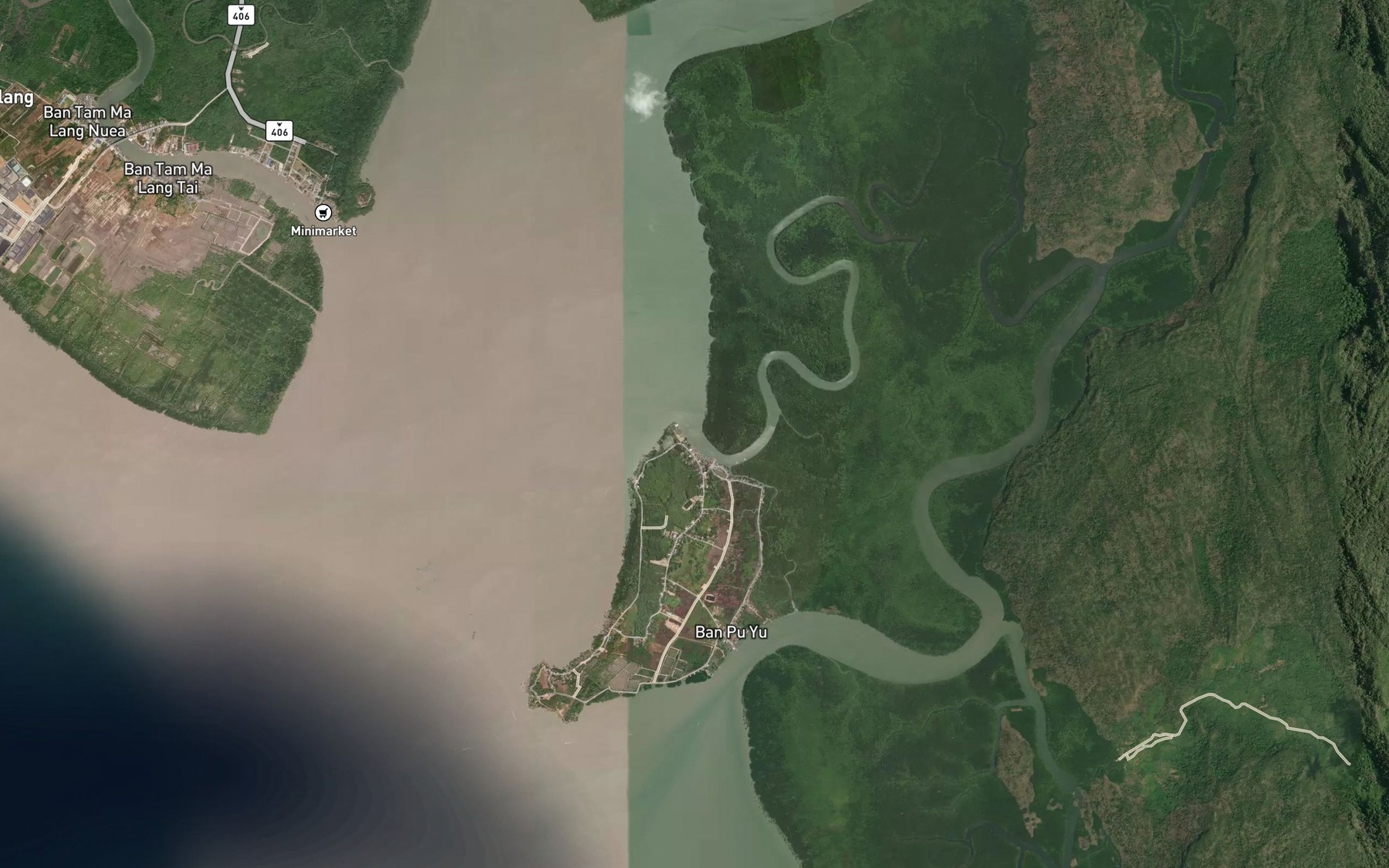Satellite map of the Khlong Tanyong Kaboi
