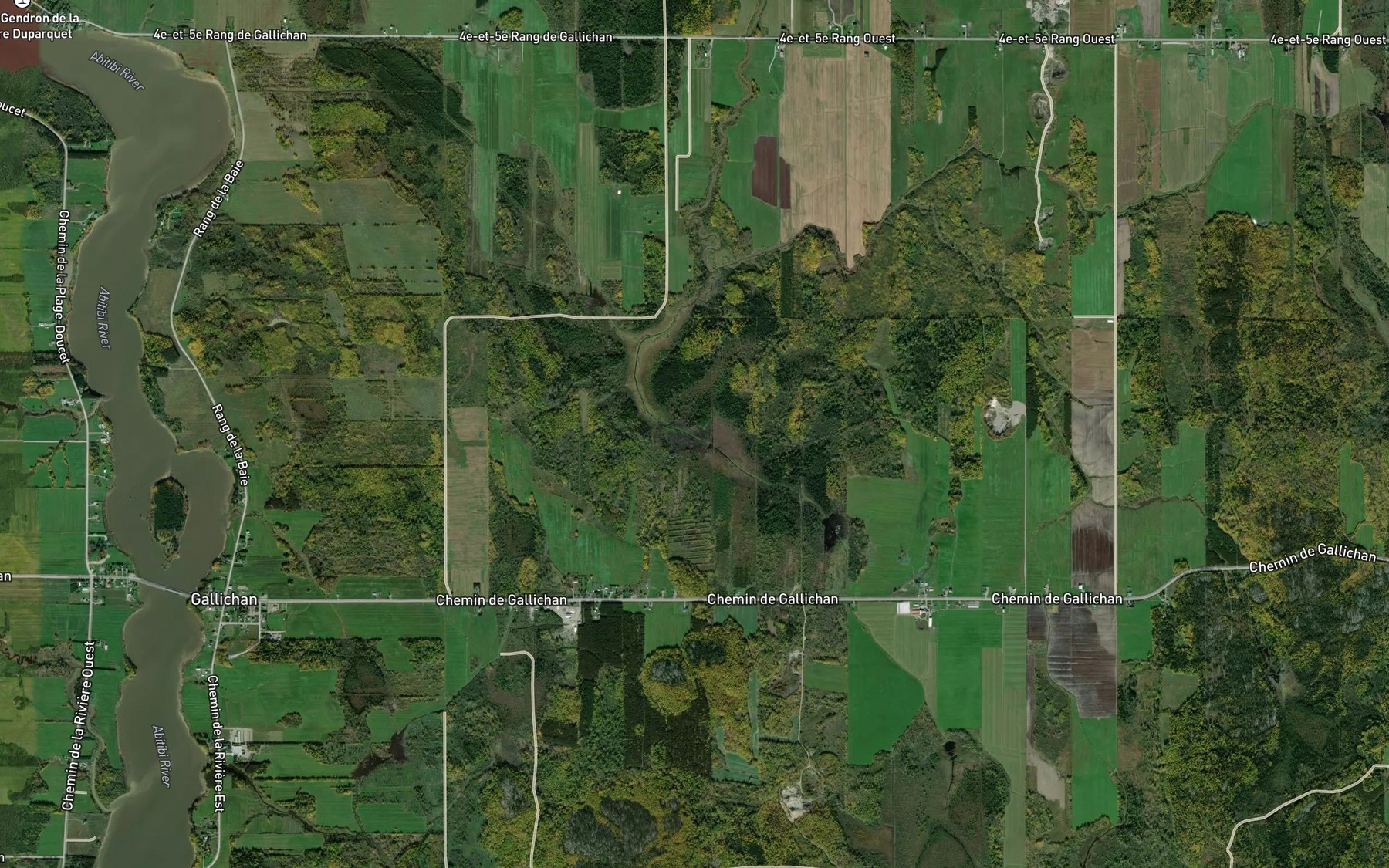 Satellite map of the Branche Rivard
