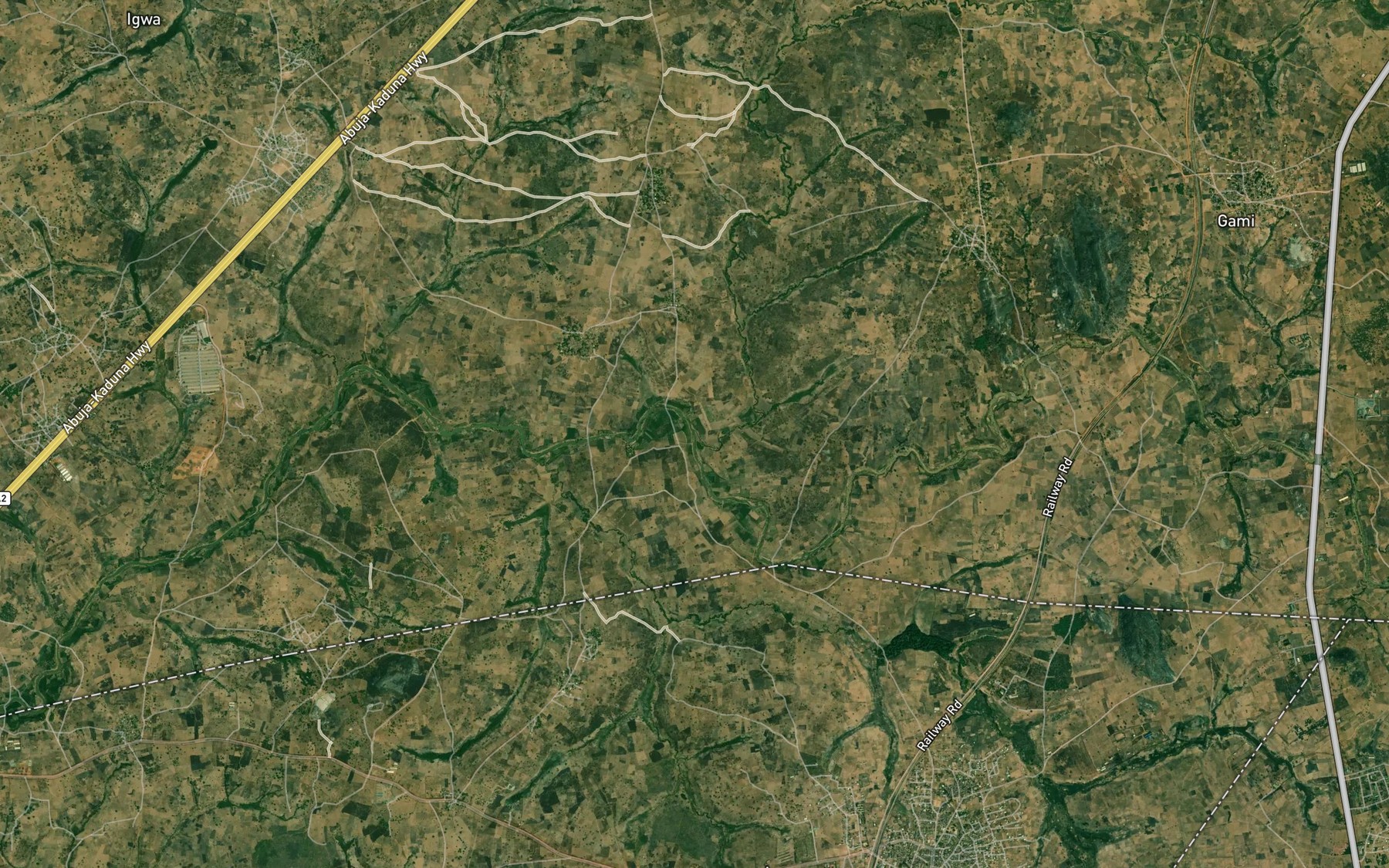 Satellite map of the River Dnako
