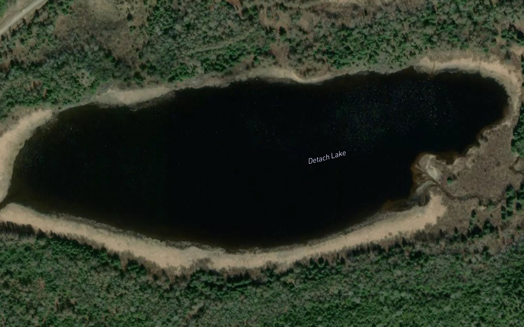 Satellite map of the Detach Lake