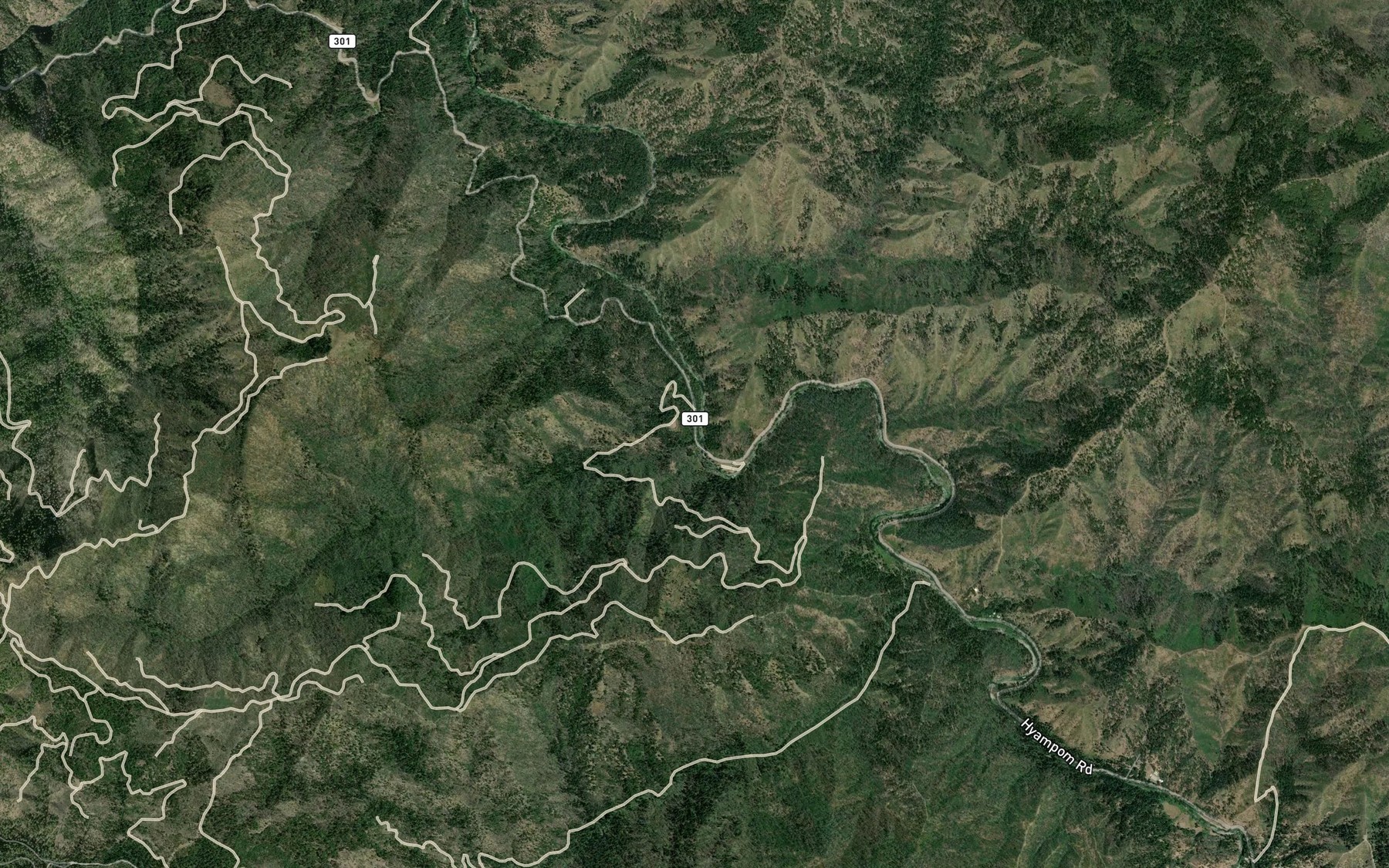 Satellite map of the Jud Creek