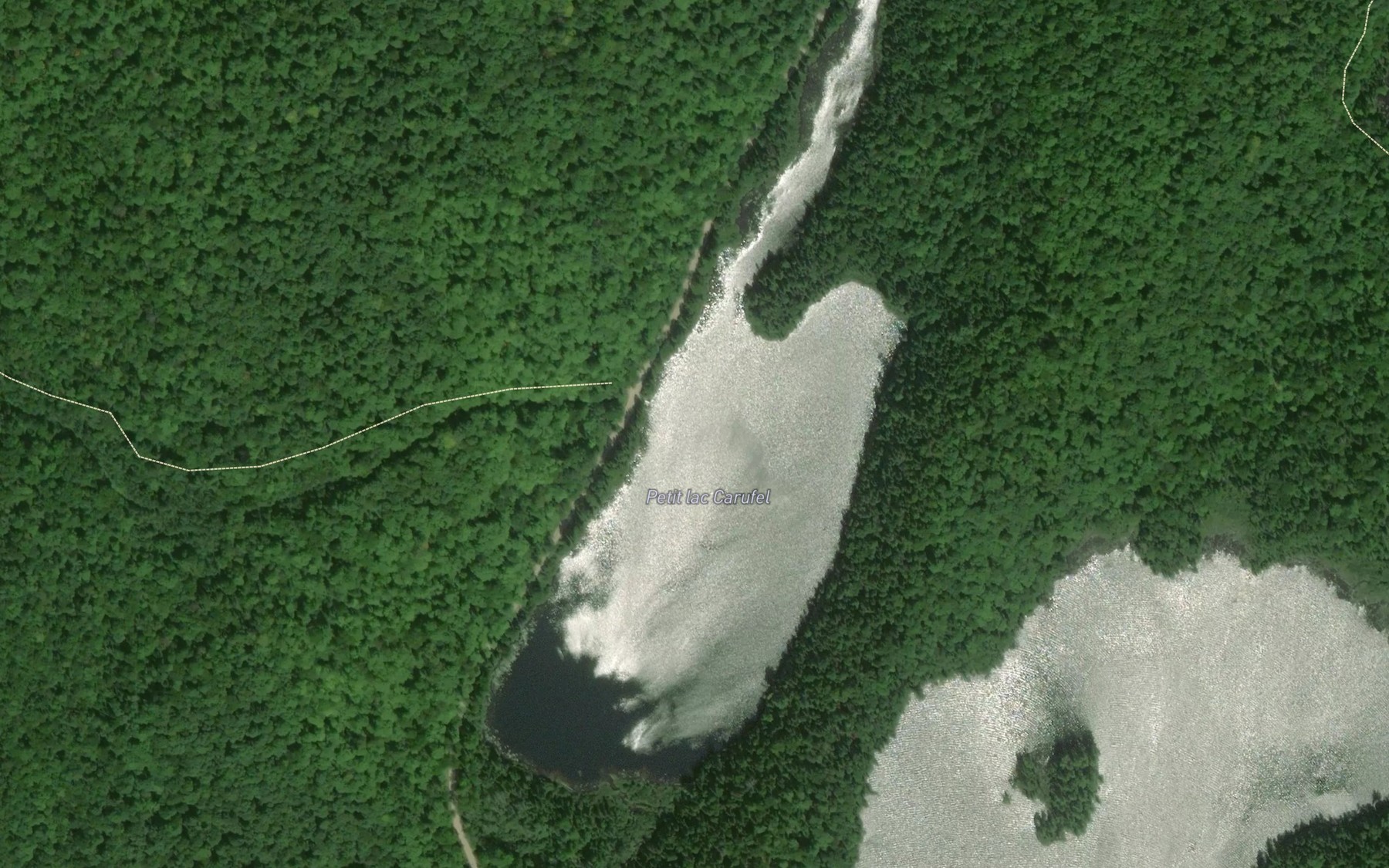 Satellite map of the Petit lac Carufel