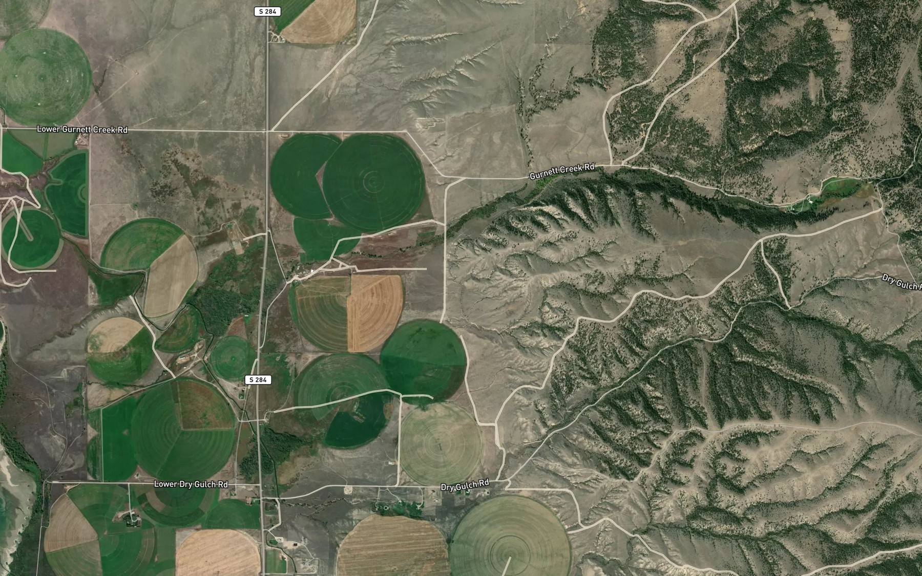 Satellite map of the Highland Ditch