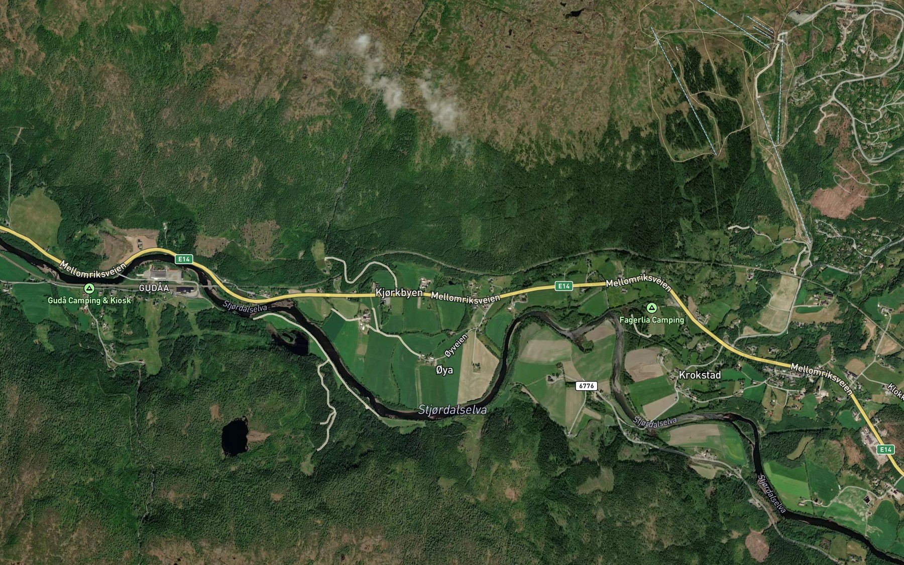 Satellite map of the Kjorkbytjonna